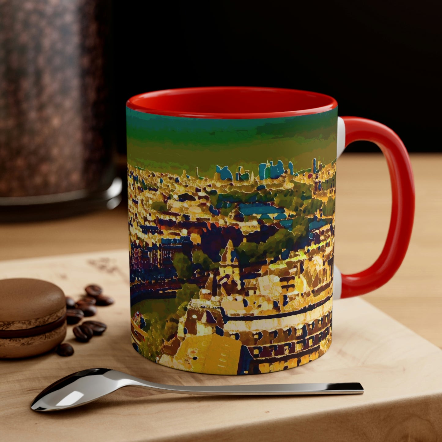Accent Coffee Mug, 11oz ... Au Paris ... "Along The River Seine" ... Barbara Joan Bonnel-Holt: 1972 ... Original Works ...