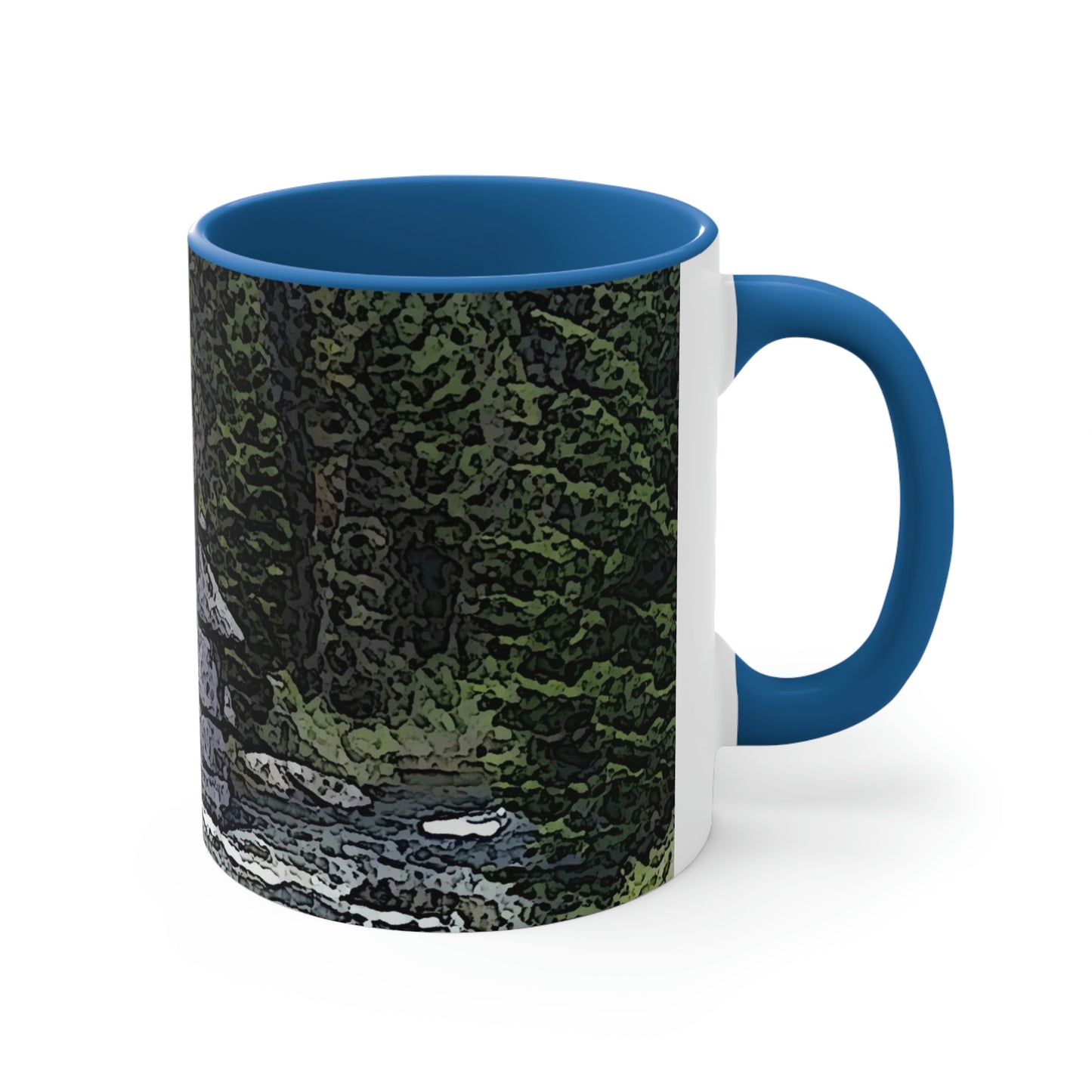 Accent Coffee Mug, 11oz ..."I Am Innocent" ... Tricky-Dick Immortalized ... Nixon Rock: Along The River ... Central Idaho, Summer 2020 ... Original Works ...