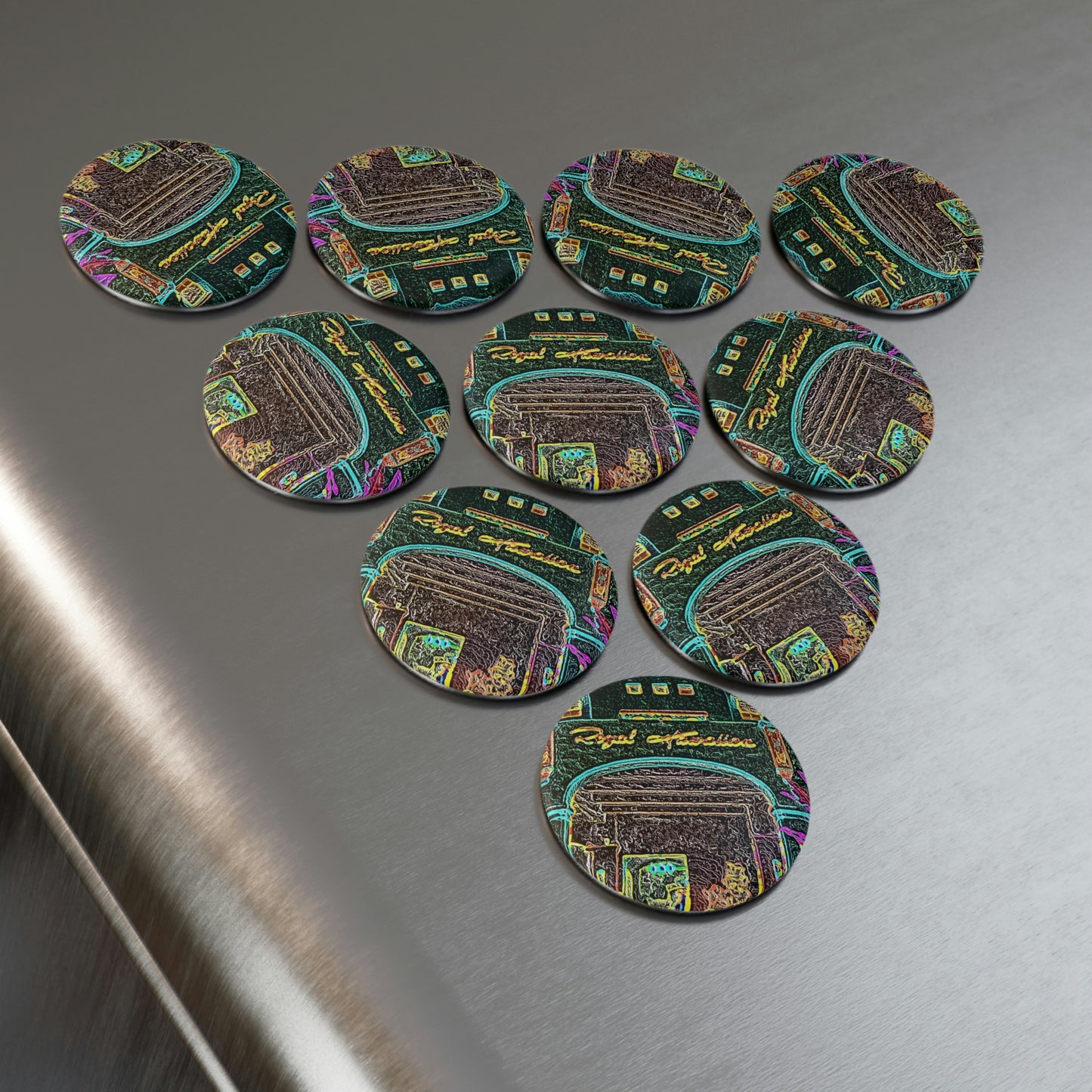 Button Magnet, Round (1 & 10 pcs) ... "La Grande Entree" At: 'The Pink Palace' ... The Royal Hawai'ian ... Honolulu, HI ... '27Oct2014' ... Original Works ...