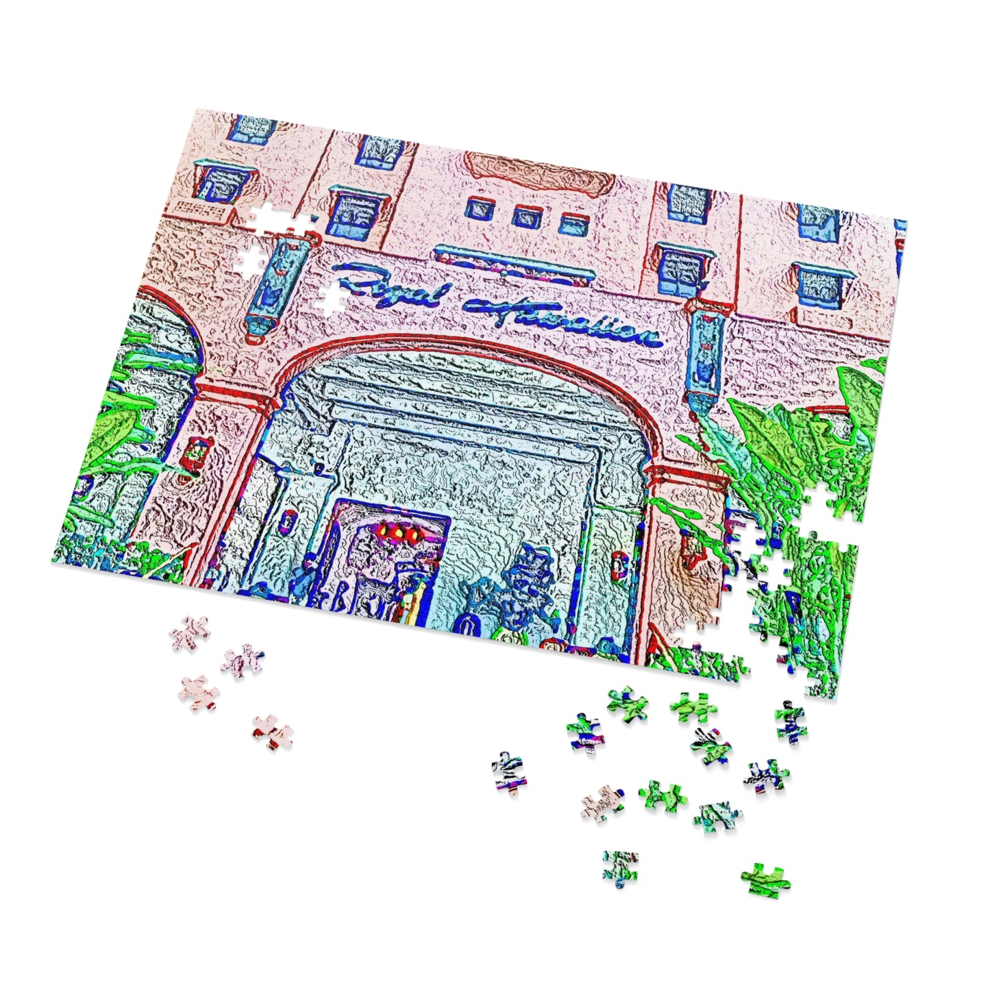 Jigsaw Puzzle (30, 110, 252, 500,1000-Piece) ... "La Grande Entree" At: 'The Pink Palace' ... The Royal Hawai'ian ... Honolulu, HI ... '27Oct2014' ... Original Works ...