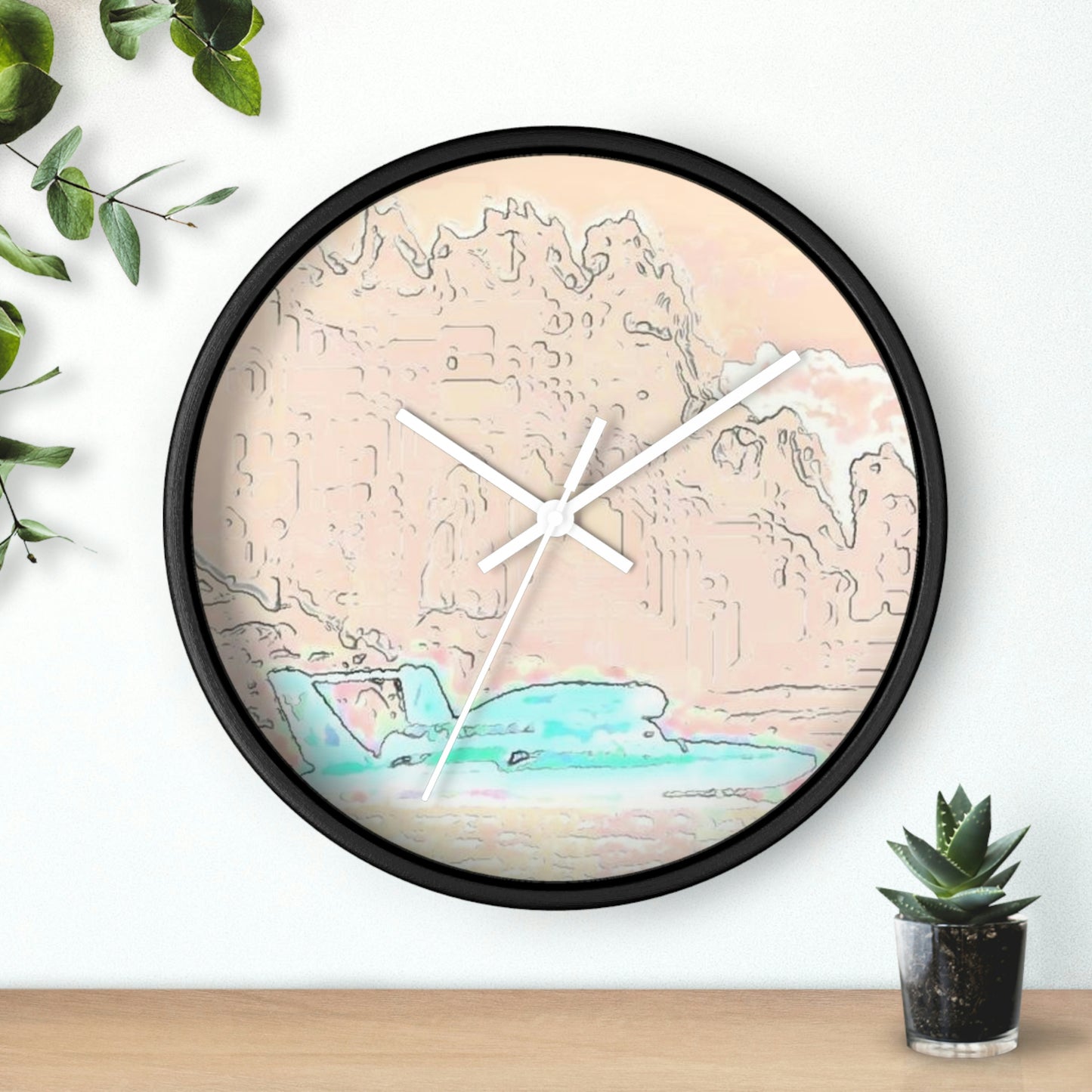 Wall clock ...  Seattle Columbia Cup On Lake Washington ... "Dave Wilcox Heads For The Win" ... Associate Gift-Photo ... Original Works ...
