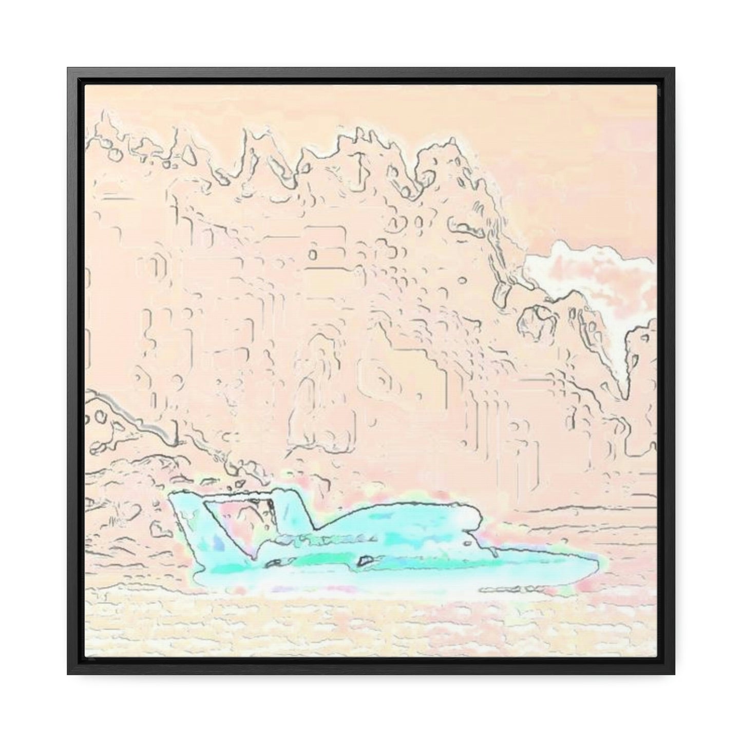 Gallery Canvas Wraps, Square Frame ...  Seattle Columbia Cup On Lake Washington ... "Dave Wilcox Heads For The Win" ... Associate Gift-Photo ... Original Works ...