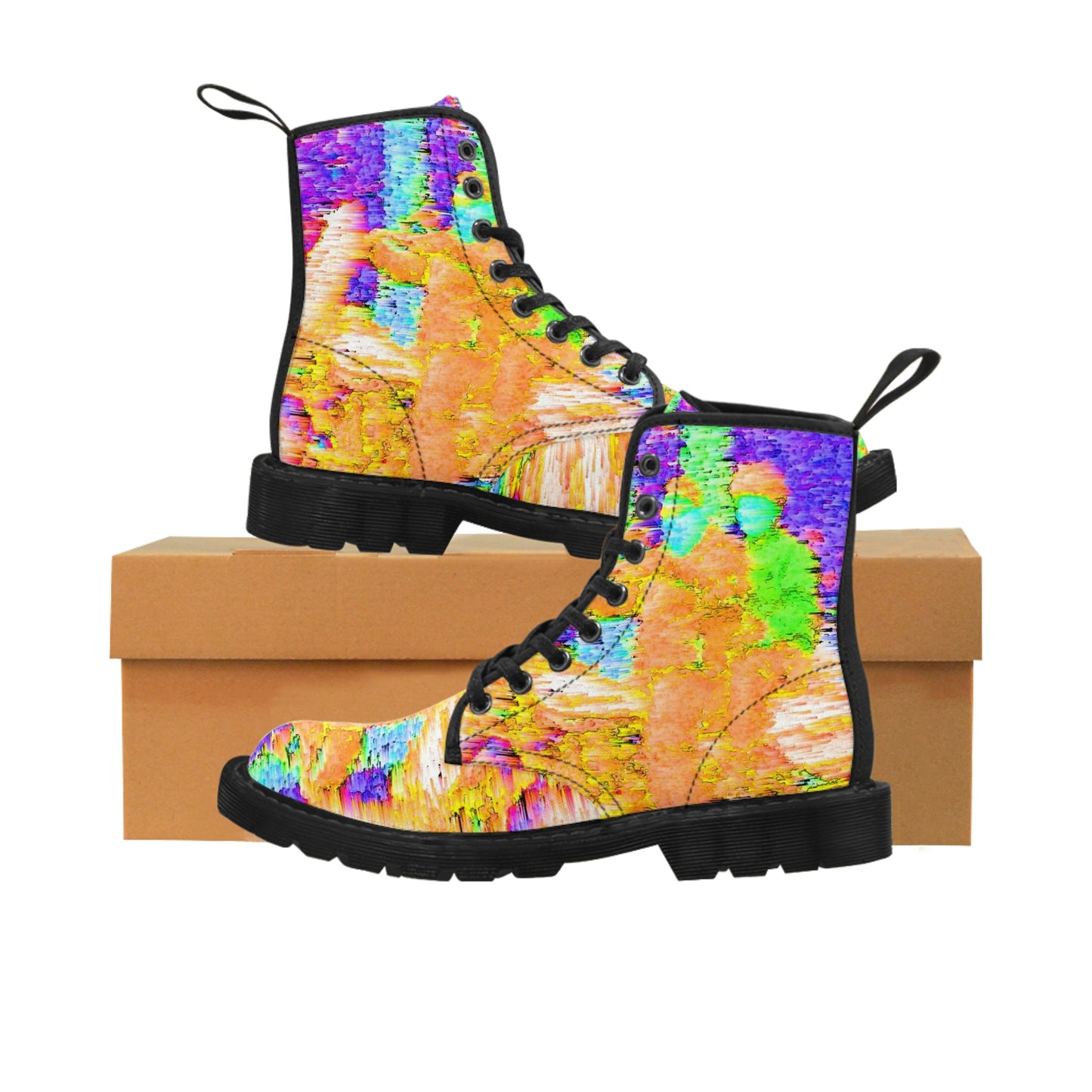 Men's Canvas Boots ... "Hang On Babe ... Fuel Level's Low ... Gotta Hit The Juice For A Bit ... Expect 150mph For-A-Stretch'  ... Original Works ...