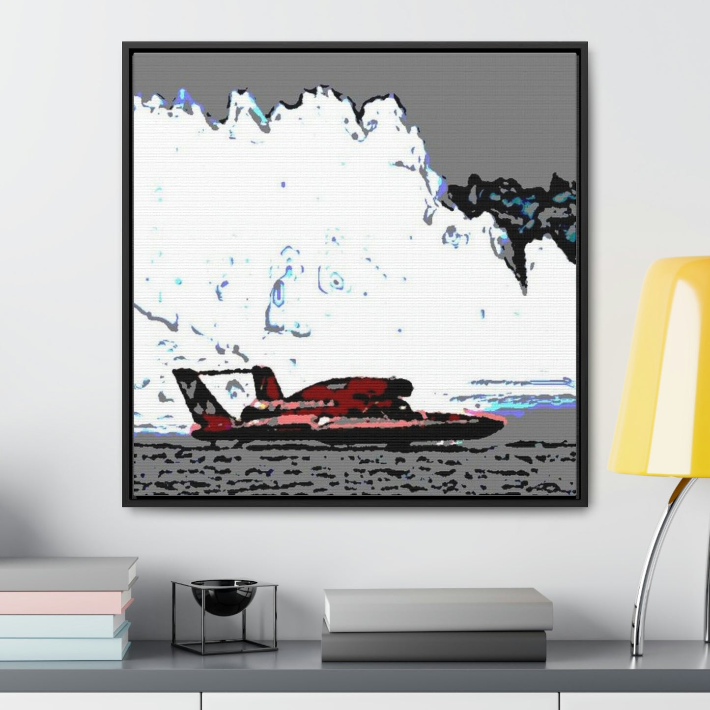 Gallery Canvas Wraps, Square Frame ...  Seattle Columbia Cup On Lake Washington ... "Dave Wilcox Heads For The Win" ... Associate Gift-Photo ... Original Works ...