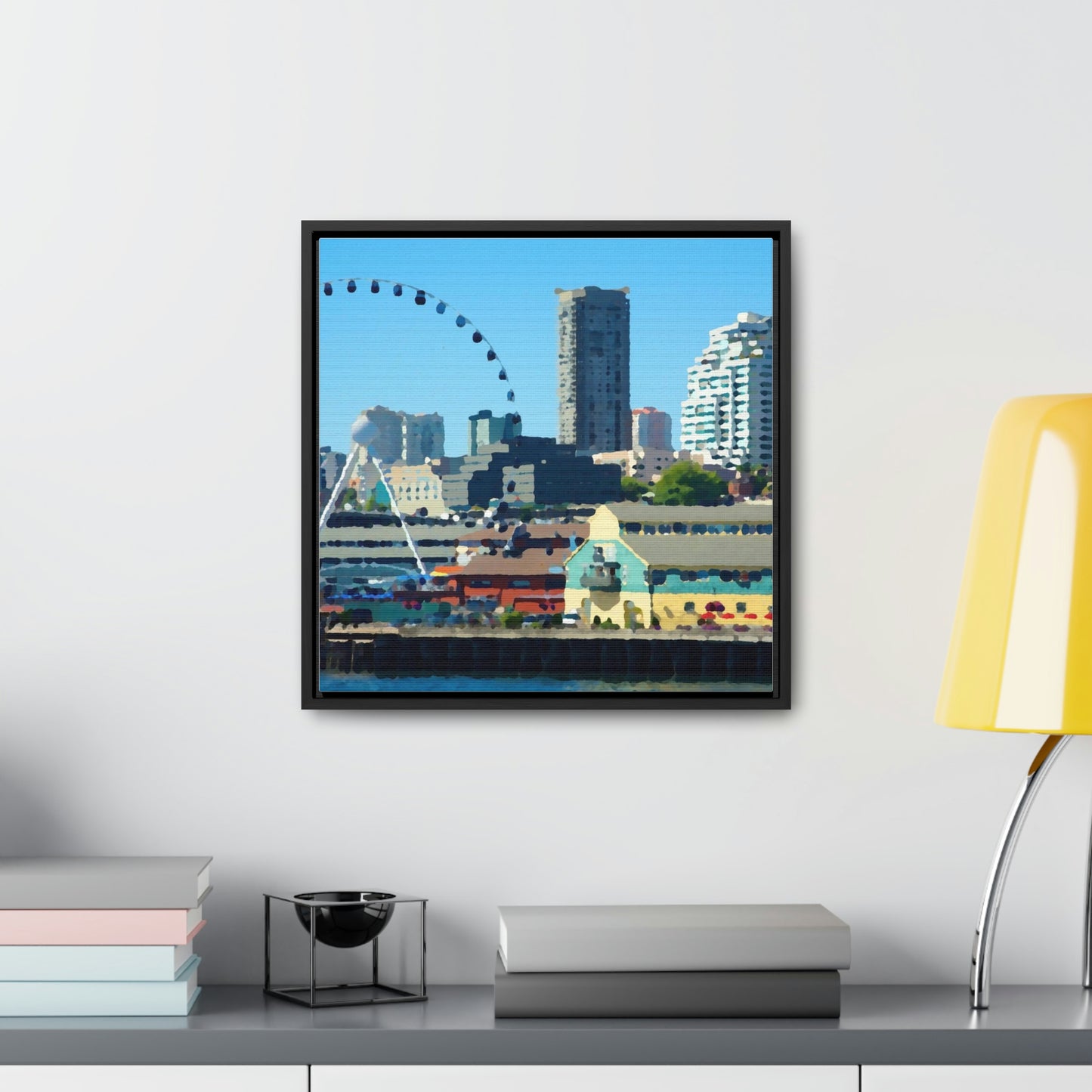 Gallery Canvas Wraps, Square Frame ... That Classic Wheel ... 'Seattle's Wheel' ... & Old Classic Waterside Vendors ...  'Family Archives' ... Original Works ...