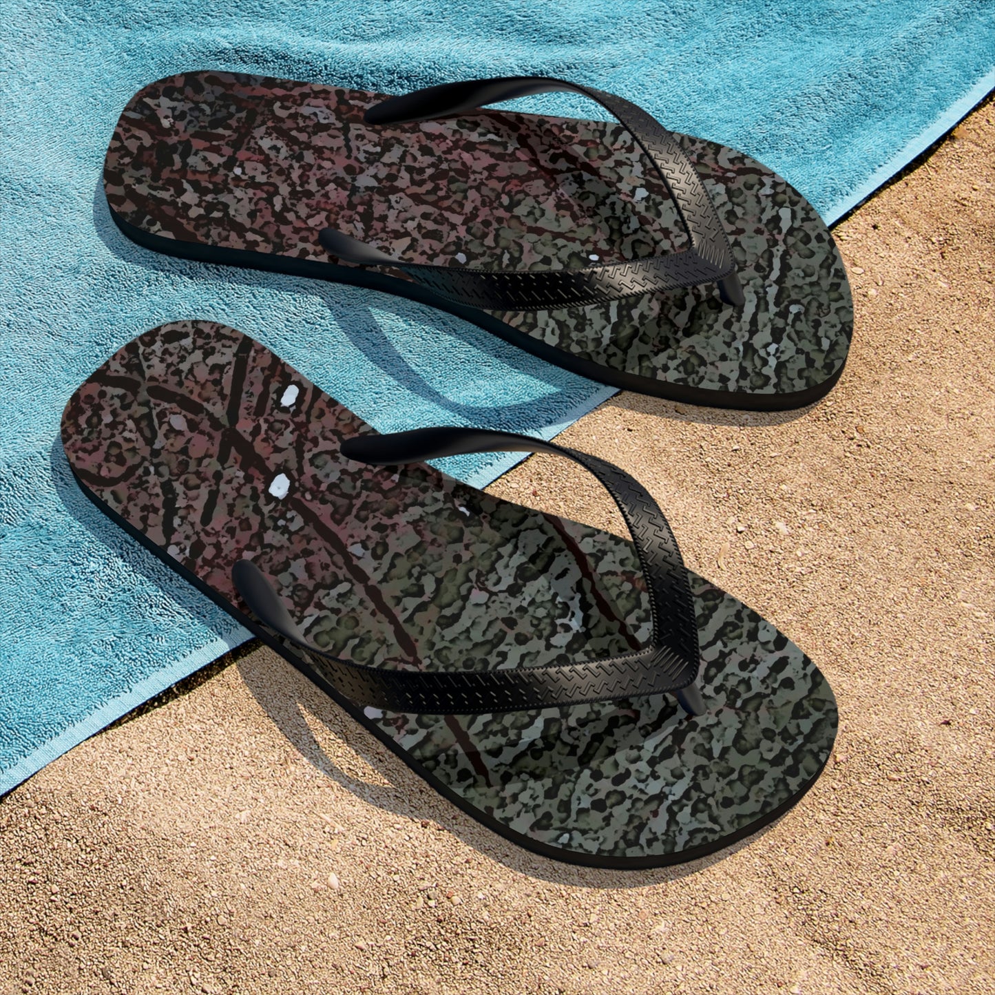Unisex Flip-Flops .. "A River Runs Through It" ... Red-Osier-Dogwood (Cornus Stonlifera 'Rubra') .. Original Works ... Central Idaho ...
