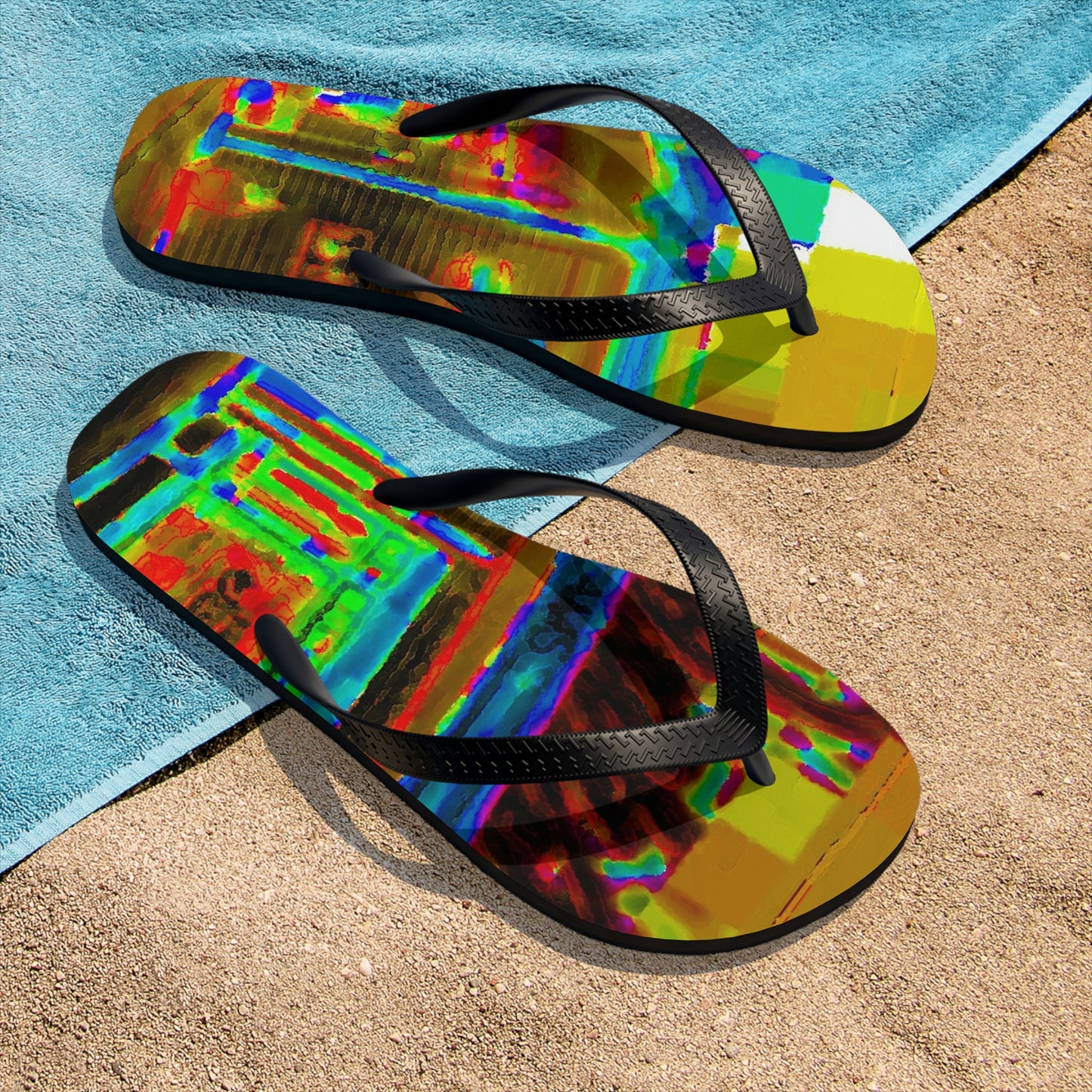 Unisex Flip-Flops ...  In-A-Hurry & Stressed? ... Remember: Keep "Clam" ... Clam_Happy ...  'Ivars: Seattle Waterfront' ... Personal Archives ... Original Works ...