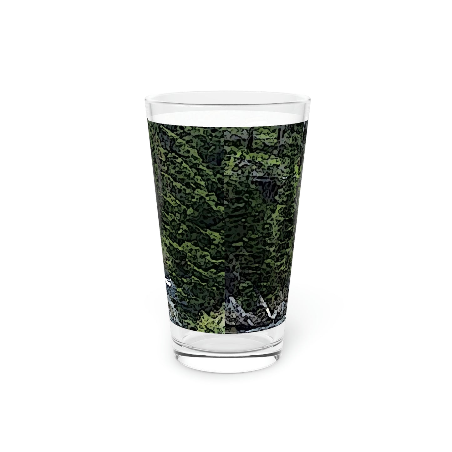 Pint Glass, 16oz ..."I Am Innocent" ... Tricky-Dick Immortalized ... Nixon Rock: Along The River ... Central Idaho, Summer 2020 ... Original Works ...