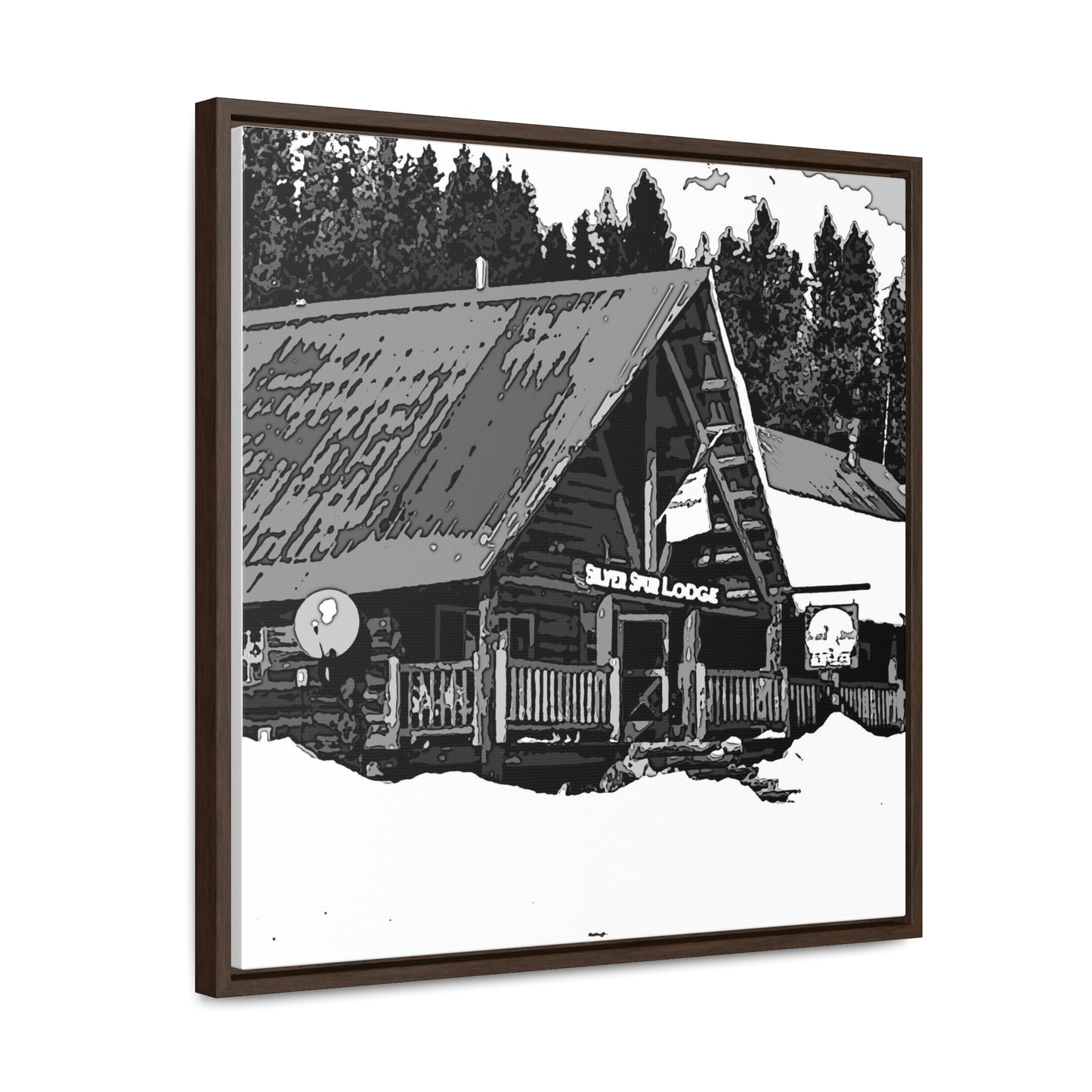 Gallery Canvas Wraps, Square Frame ... A Beautiful Lodge & Back-Country Outfitter In A Mountain Town ... 'Dixie, Idaho, November 2022' ... Original Works ...