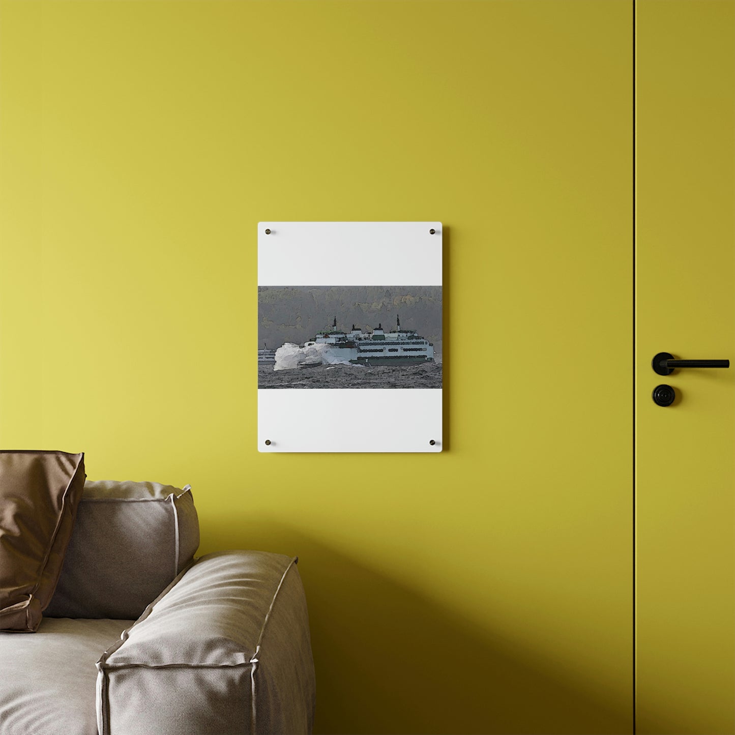 Acrylic Wall Art Panels ... WADOT Ferry Crossing ... "A Very Rough Day" ... Mulkiteo Route ... Family Archives ... Early 1990's' ... Original Works ...