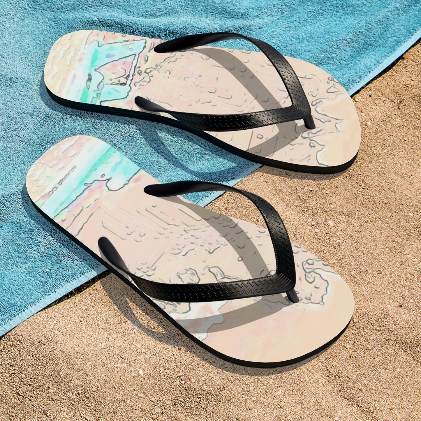 Unisex Flip-Flops ...  Seattle Columbia Cup On Lake Washington ... "Dave Wilcox Heads For The Win" ... Associate Gift-Photo ... Original Works ...