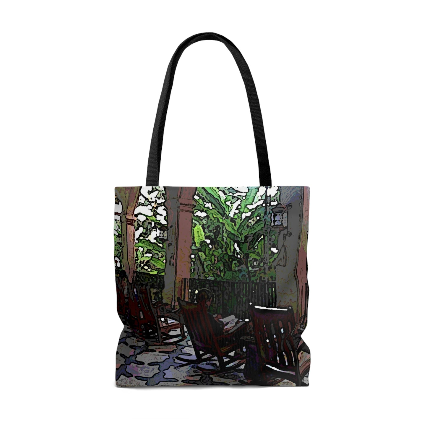 AOP Tote Bag ...  Lanai & Rocking Chairs At: 'The Pink Palace' ... The Royal Hawai'ian ... Honolulu, HI ... '27Oct2014' ... Original Works ...