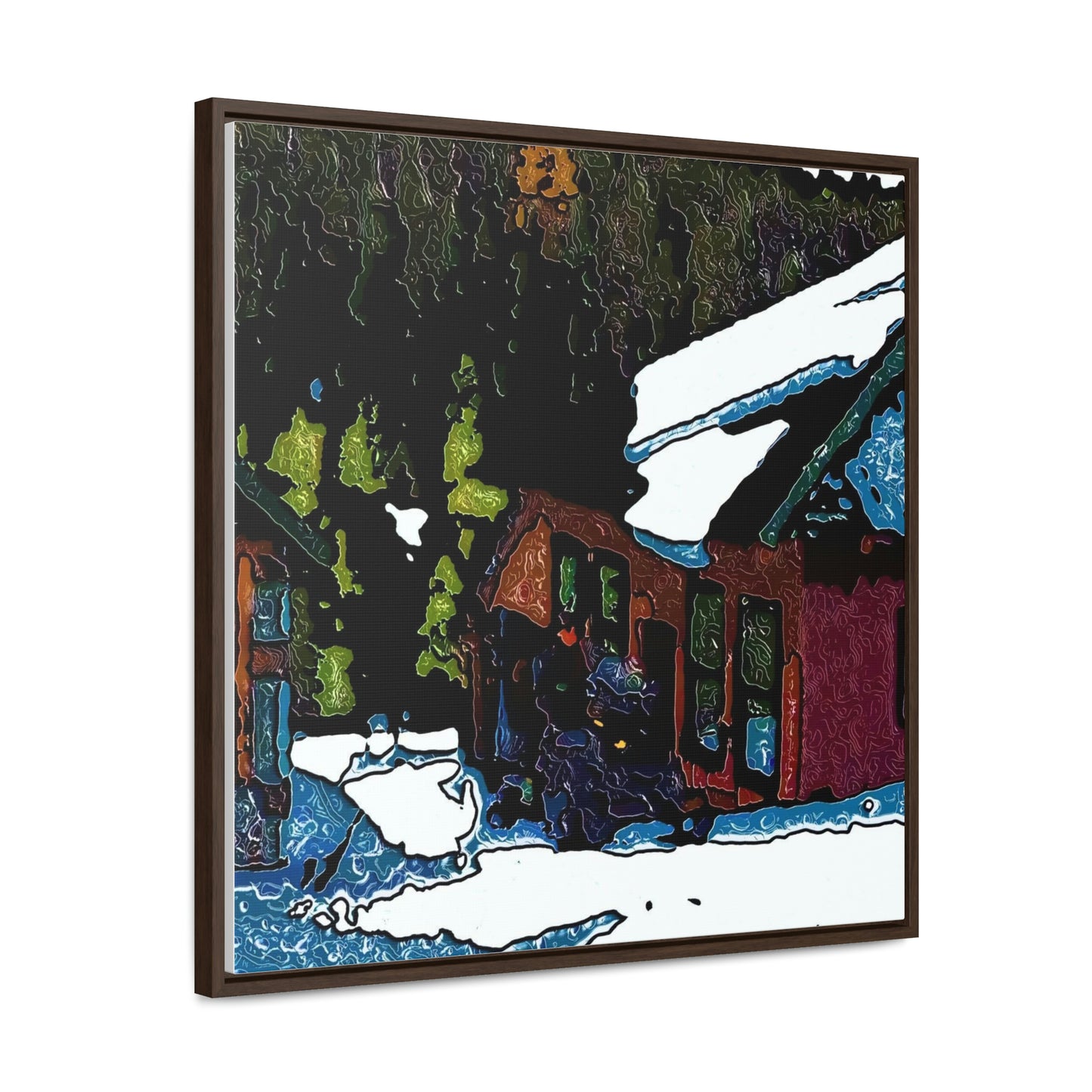 Gallery Canvas Wraps, Square Frame ... "A Rider Passeth-Through-It" ... Colors Galore & A Bit Of Impressionism ... Original Works. Winter 2021. Central Idaho. Rendering Time: 12 Hours ...