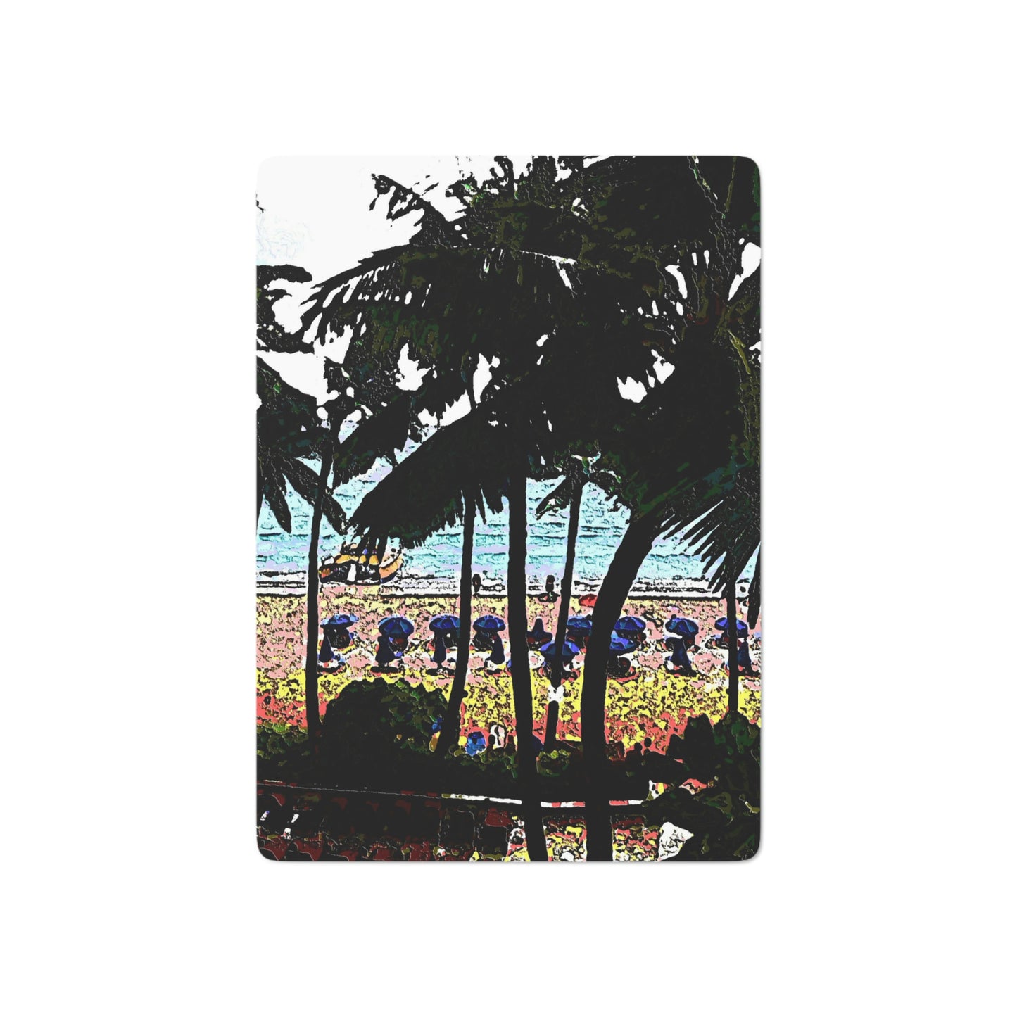 Custom Poker Cards ... "A Beautiful Beach Amongst The Palms" ... The Outrigger Waikiki, Honolulu, Oahu ... Original Works ...