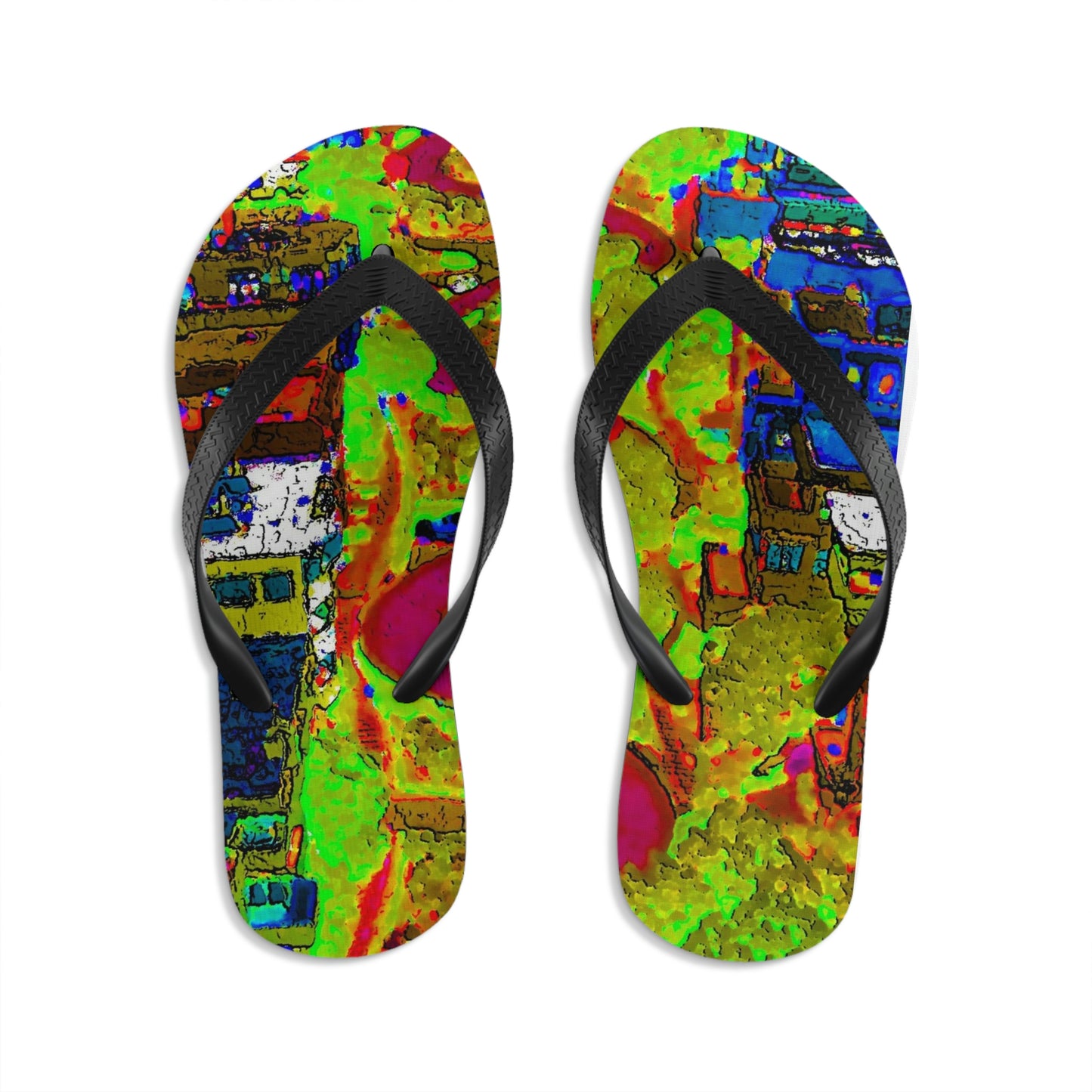 Unisex Flip-Flops ... A Crazy Street ... 'Eight Winding Curve-Switchbacks' ... "Lombard Street, San Francisco, CA' ... Family Archives: 1970's ... Original Works ...