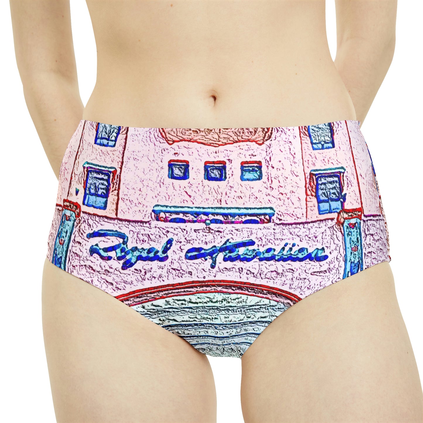 High-Waist Hipster Bikini Bottom ... "La Grande Entree" At: 'The Pink Palace' ... The Royal Hawai'ian ... Honolulu, HI ... '27Oct2014' ... Original Works ...