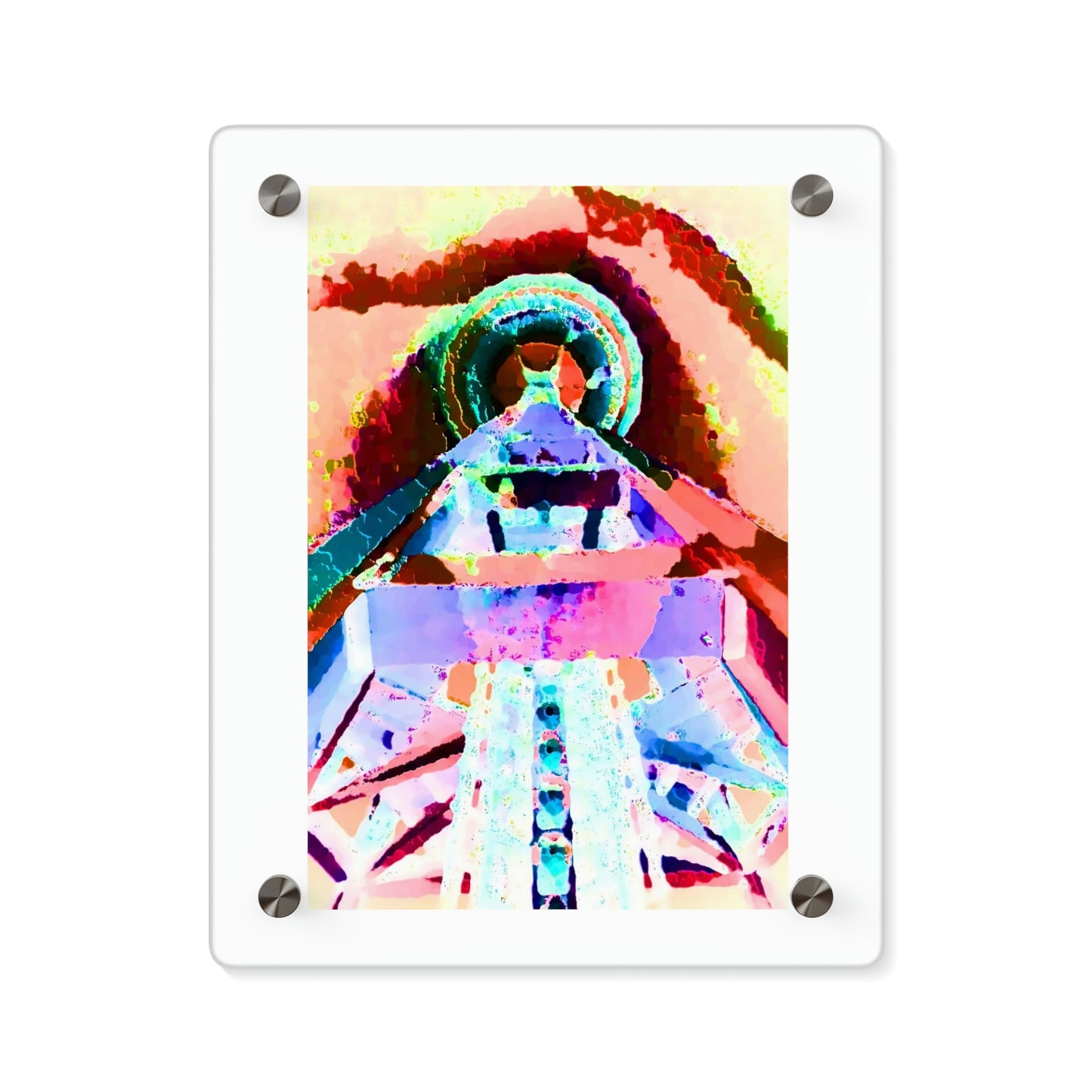 Acrylic Wall Art Panels ... "Seattle's World Fair" ... Below Space Needle 'Looking Up' ... On A Very Rainy Morning (Father's Family Photo). ... Original ...