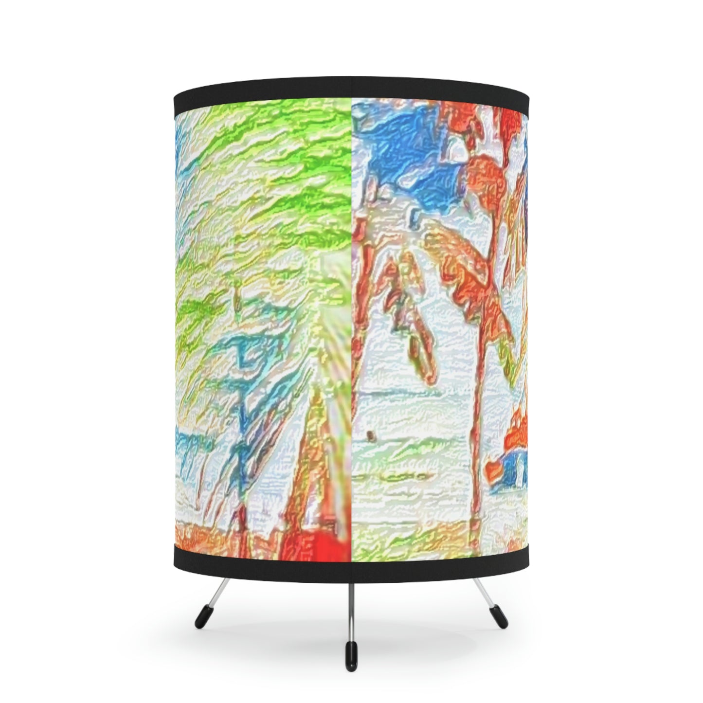Tripod Lamp with High-Res Printed Shade, US\CA plug ... "The Royal Hawai'ian: Waikiki Beach_Beach" ... Honolulu, HI ... Ocotber 2014 (Halloween) ... Original Works ...