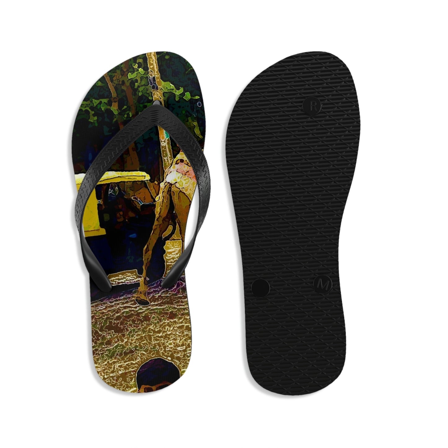 Unisex Flip-Flops ... "Truckin'-Up-To-Buffalo ... 'Oops - Wrong Country' ... Truckin'-Up-To-New Delll -'E' ... " ... (Delhi, India) ... 5July2007. Original Works ...