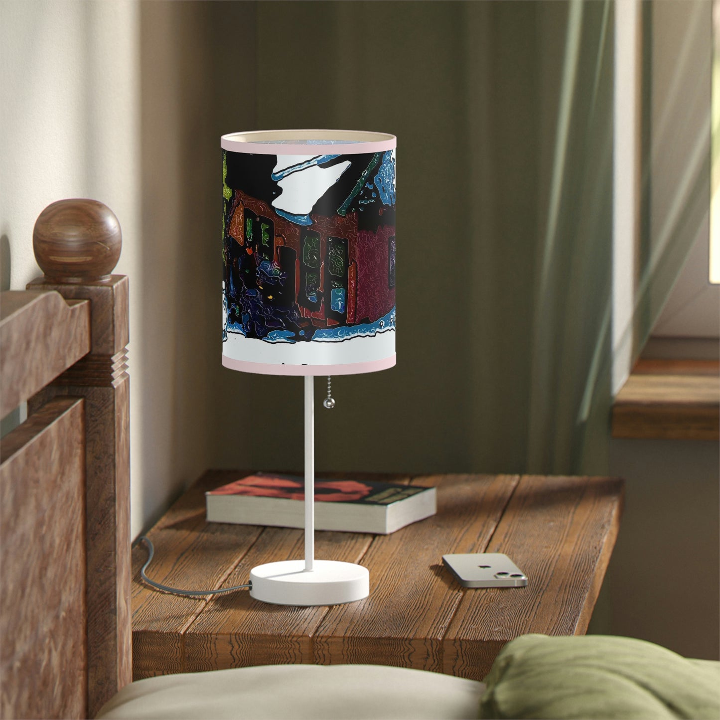 Lamp on a Stand, US|CA plug ... "A Rider Passeth-Through-It" ... Colors Galore & A Bit Of Impressionism ... Original Works. Winter 2021. Central Idaho. Rendering Time: 12 Hours ...
