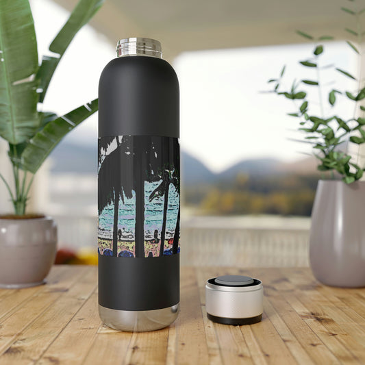 Soundwave Copper Vacuum Audio Bottle 22oz ... "A Beautiful Beach Amongst The Palms" ... The Outrigger Waikiki, Honolulu, Oahu ... Original Works ...