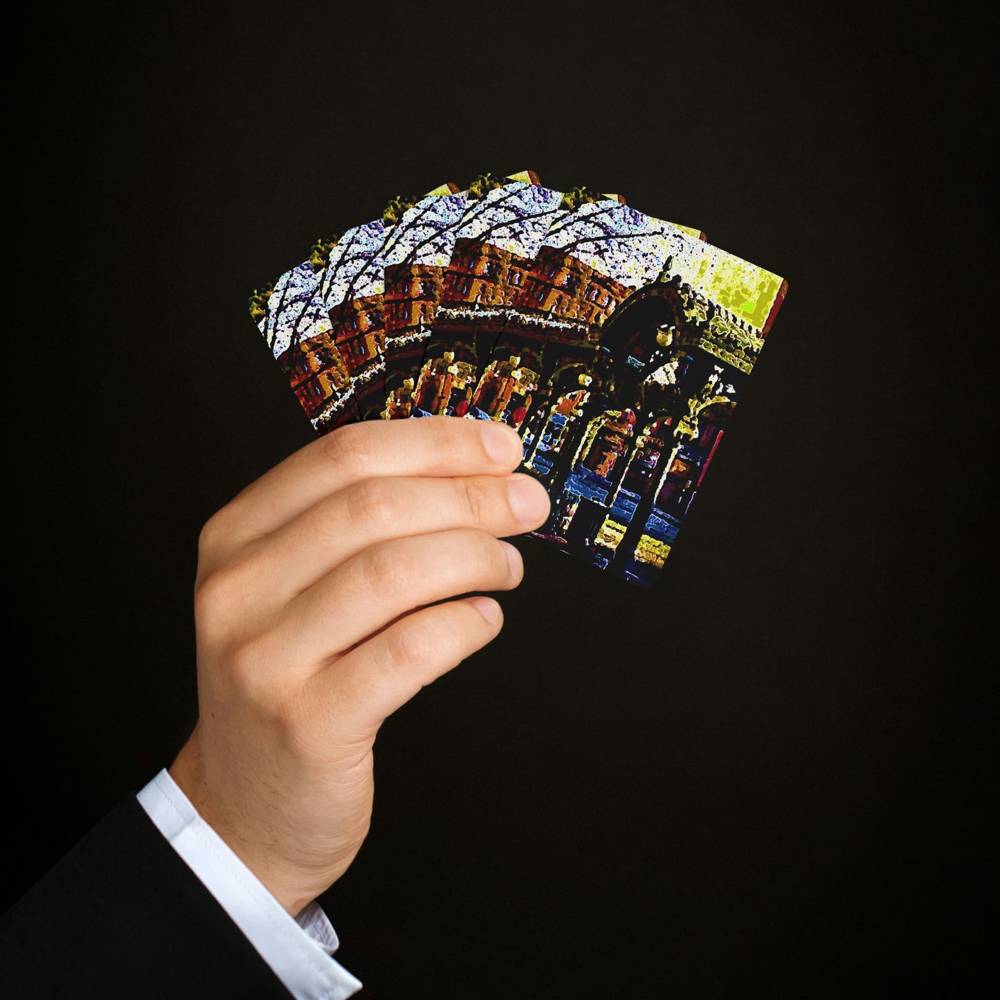 Custom Poker Cards ... A Very Fine Place To Meet ... To Catch The Bus ... 'To Find A Friend' .. Just-To-Hangout ... Dr FJHolt Base Photo ... Original Works ...
