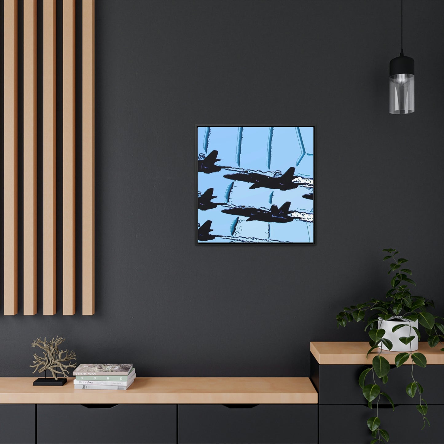 Gallery Canvas Wraps, Square Frame ... Seattle Seafair ..."Blue Angels Run Over Lake Washington" ... Circa Mid 1980's ... Dr FJ Holt ... Original Works ...