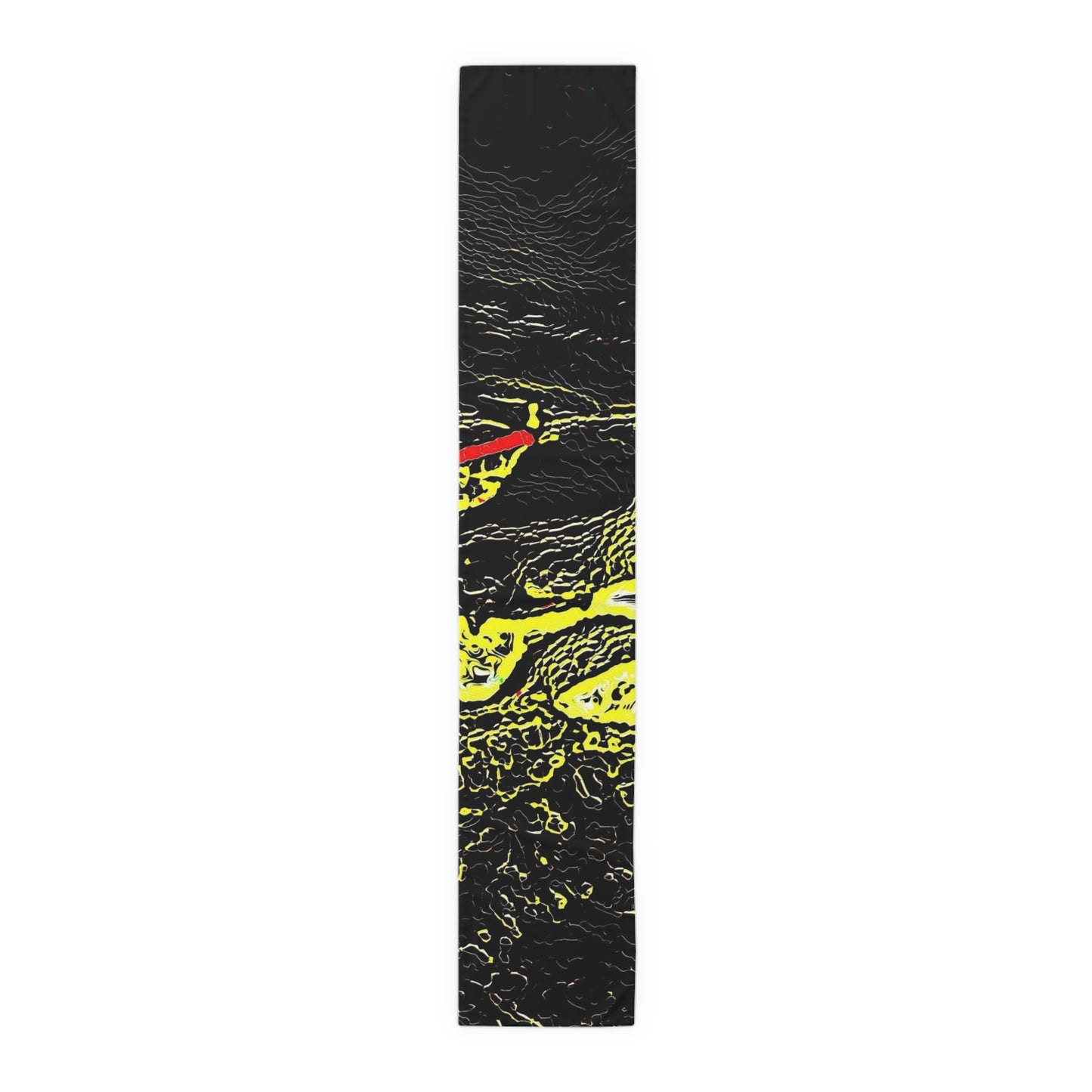 Table Runner (Cotton, Poly) ... "Snow Vehicle In Snow Storm At-Rest" ... Circa 12Mar23 ... Central Idaho ... 18-Hours Rendering Time: Original Works ...