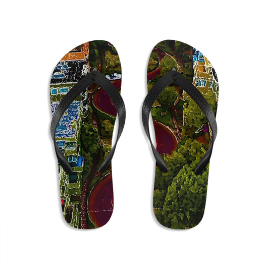 Unisex Flip-Flops ... A Crazy Street ... 'Eight Winding Curve-Switchbacks' ... "Lombard Street, San Francisco, CA' ... Family Archives: 1970's ... Original Works ...