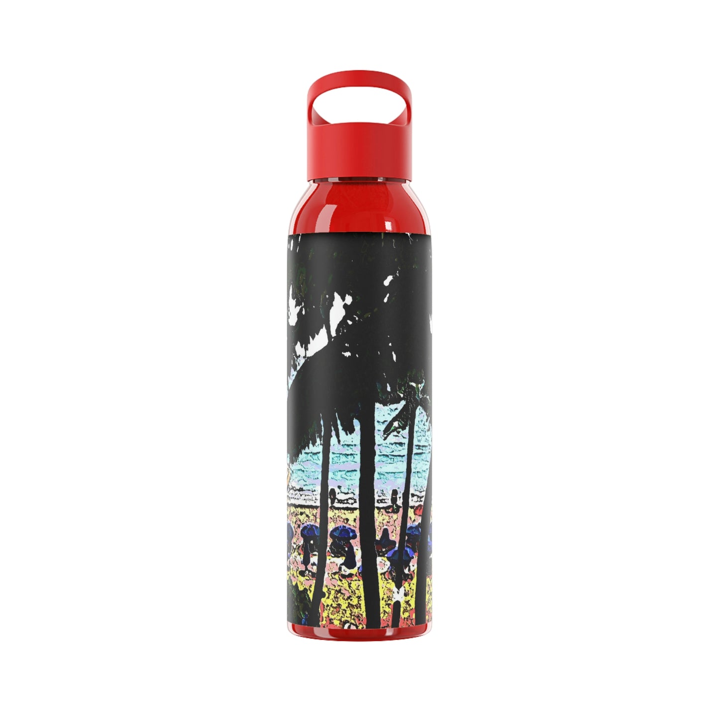 Sky Water Bottle ... "A Beautiful Beach Amongst The Palms" ... The Outrigger Waikiki, Honolulu, Oahu ... Original Works ...