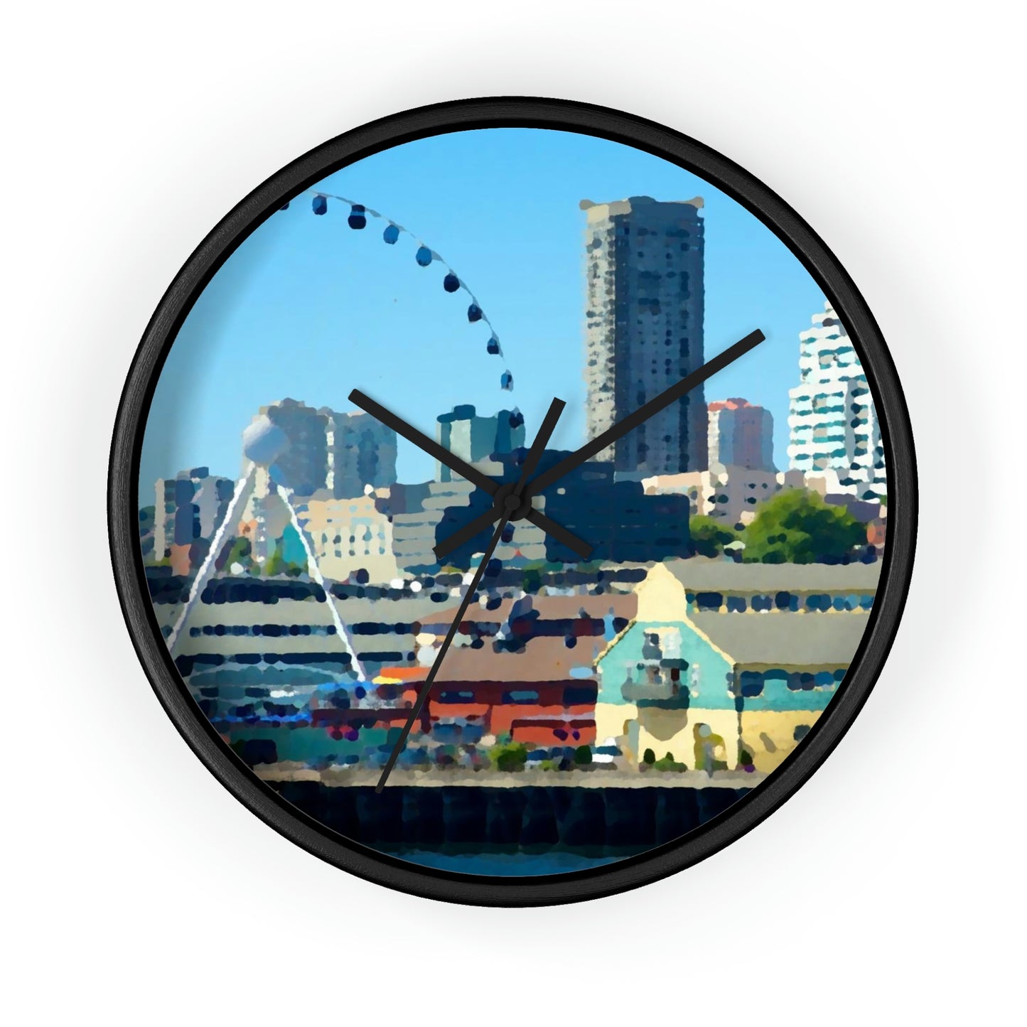 Wall clock ... That Classic Wheel ... 'Seattle's Wheel' ... & Old Classic Waterside Vendors ...  'Family Archives' ... Original Works ...