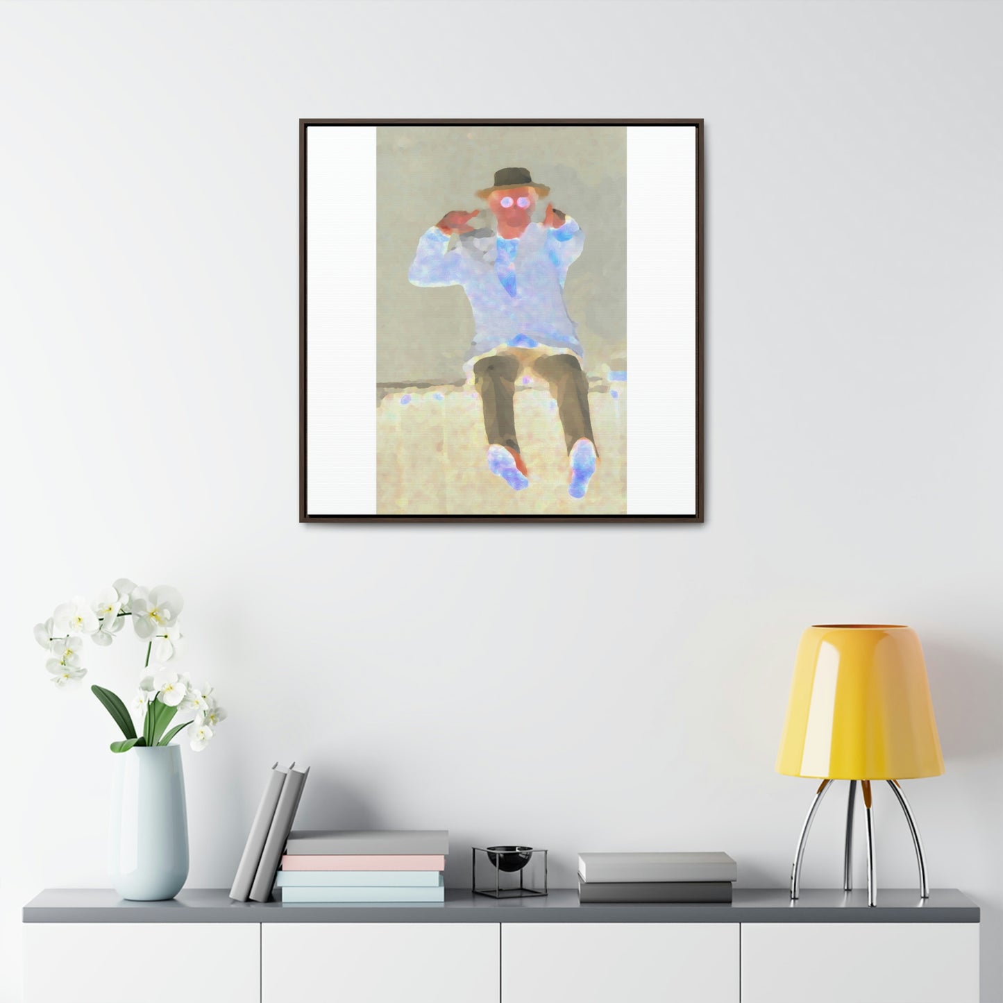 Gallery Canvas Wraps, Square Frame ... "Here's To You Friends & Associates" ... Geting-Er-Done ... Idaho / Washington Border (Lewiston, ID - Clarkston, WA) ... Original Works: Rendering Time: 8 Hours ...
