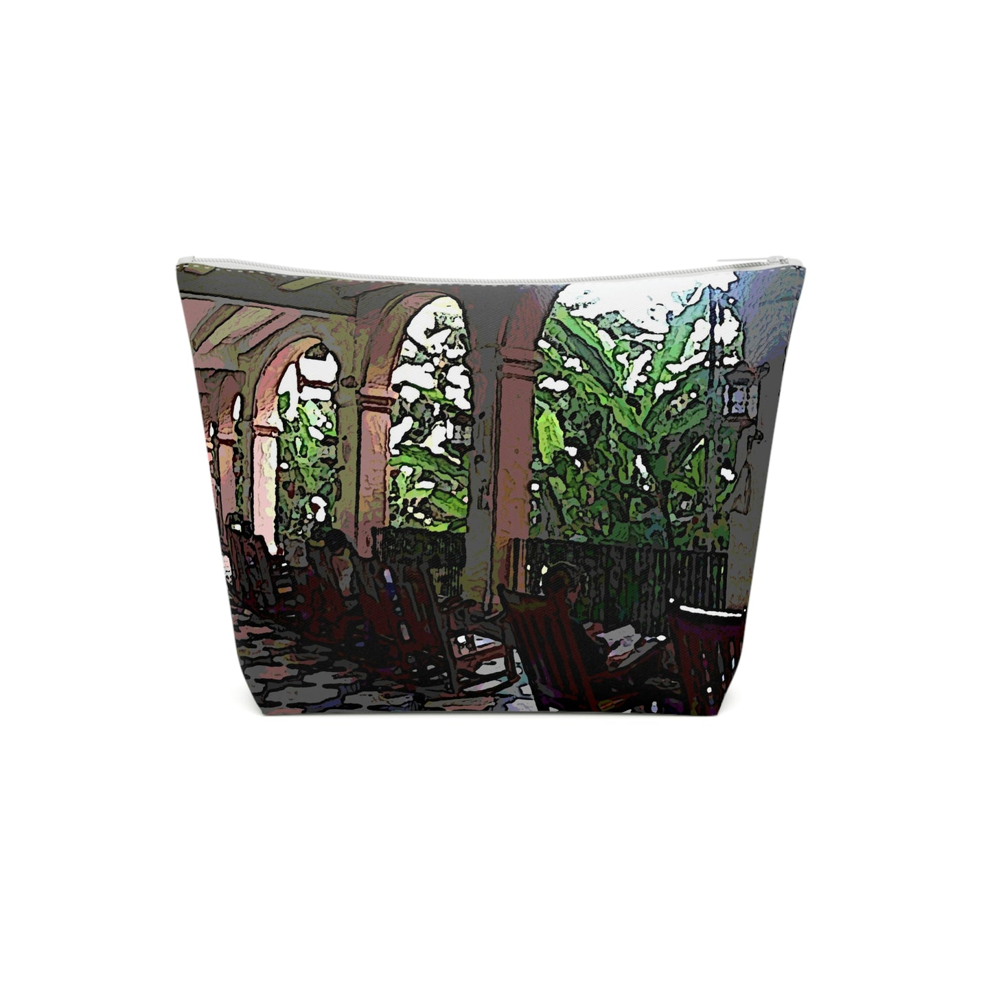Cotton Cosmetic Bag ...  Lanai & Rocking Chairs At: 'The Pink Palace' ... The Royal Hawai'ian ... Honolulu, HI ... '27Oct2014' ... Original Works ...