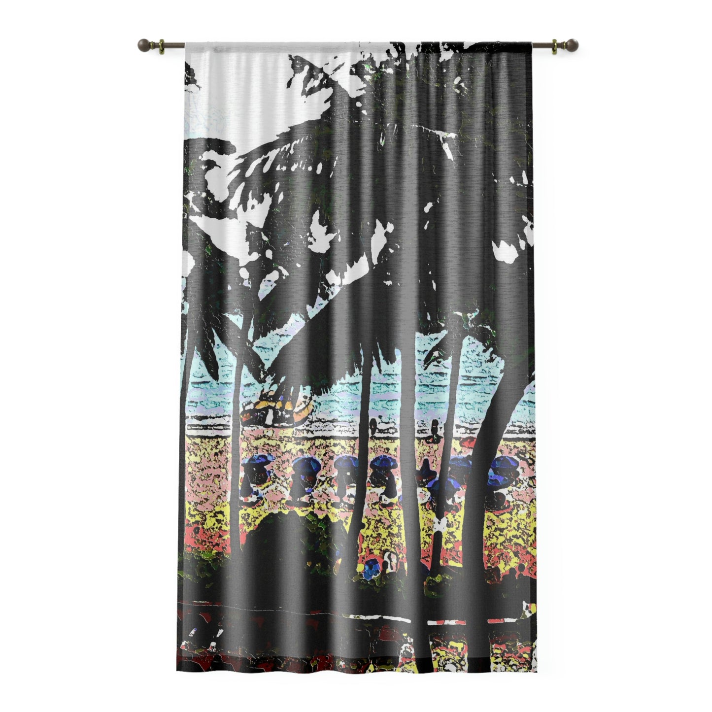 Window Curtain ... "A Beautiful Beach Amongst The Palms" ... The Outrigger Waikiki, Honolulu, Oahu ... Original Works ...