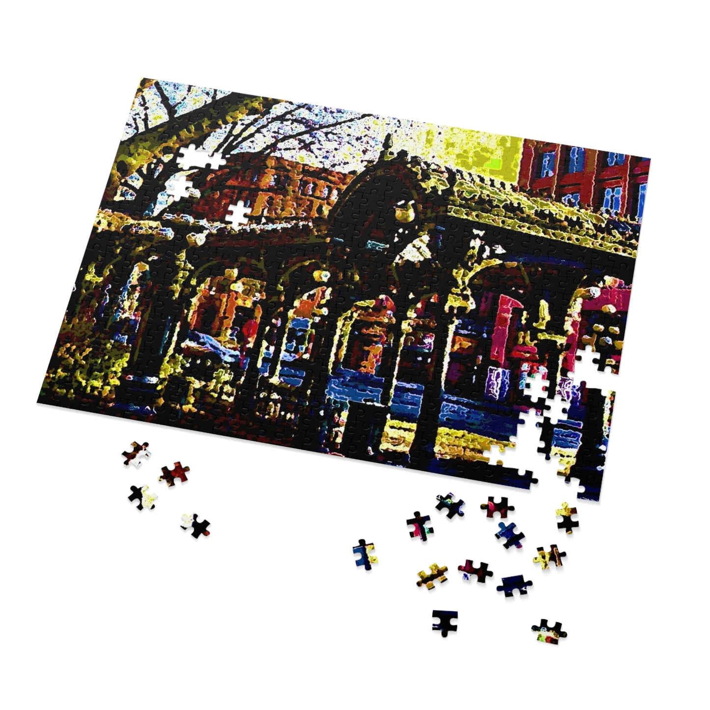 Jigsaw Puzzle (30, 110, 252, 500,1000-Piece) ... A Very Fine Place To Meet ... To Catch The Bus ... 'To Find A Friend' .. Just-To-Hangout ... Dr FJHolt Base Photo ... Original Works ...