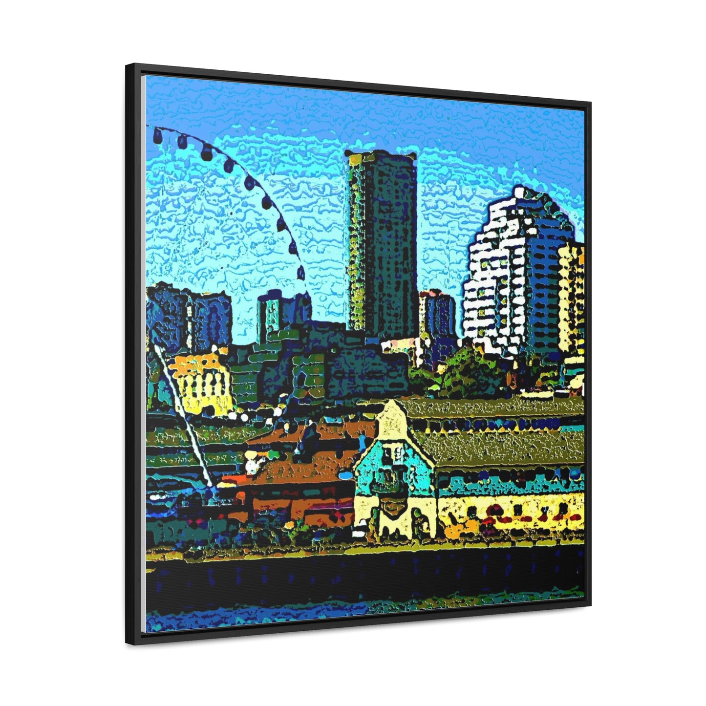 Gallery Canvas Wraps, Square Frame ... That Classic Wheel ... 'Seattle's Wheel' ... & An Old Classic Waterside Vendors ...  'Family Archives' ... Original Works ...
