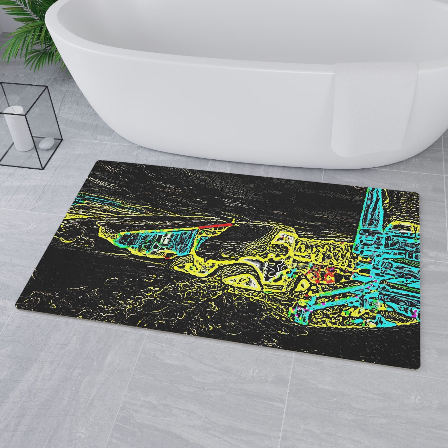 Floor Mat ... "Snow Vehicle In Snow Storm At-Rest" ... Circa 12Mar23 ... Central Idaho ... 18-Hours Rendering Time: Original Works ...