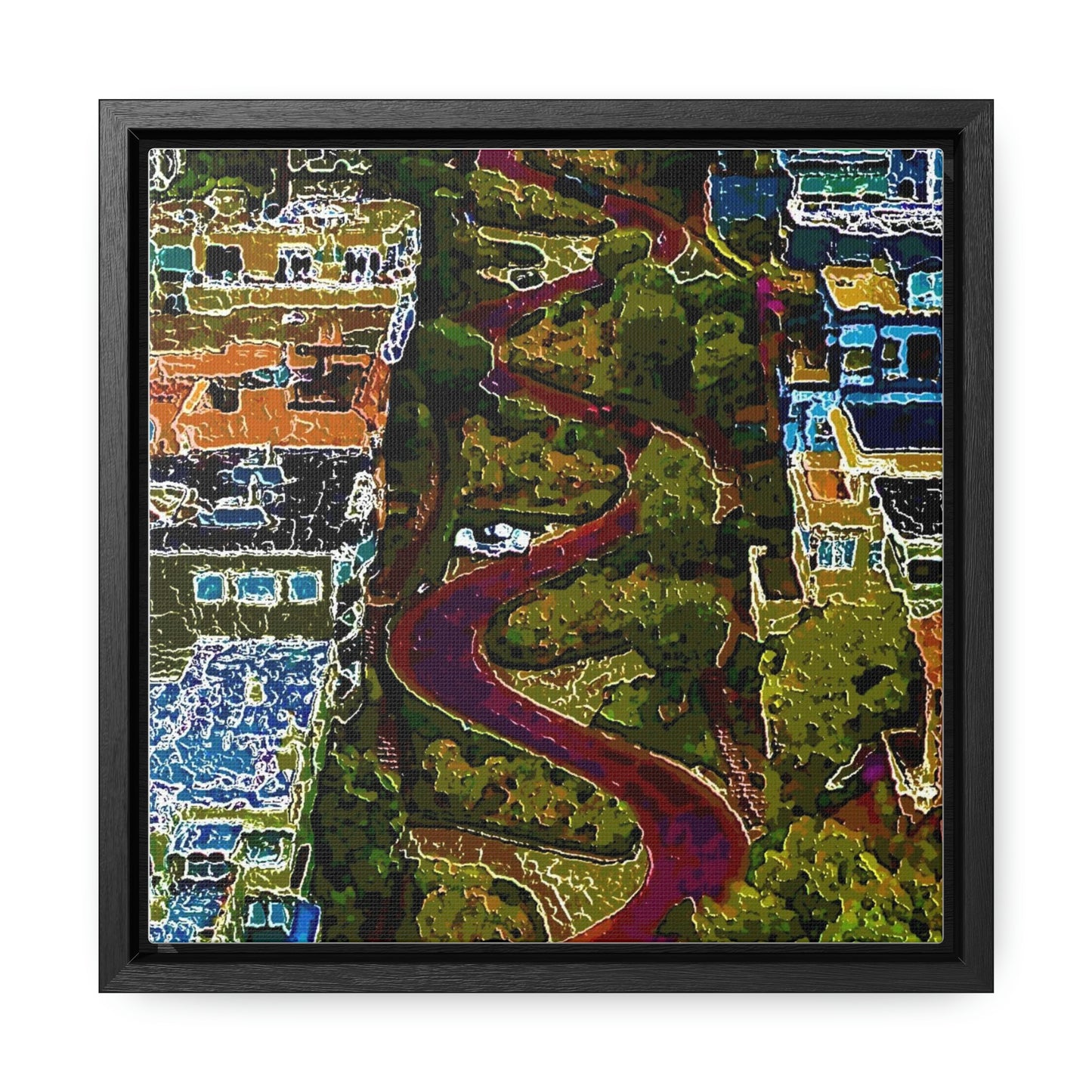 Gallery Canvas Wraps, Square Frame ... A Crazy Street ... 'Eight Winding Curve-Switchbacks' ... "Lombard Street, San Francisco, CA' ... Family Archives: 1970's ... Original Works ...