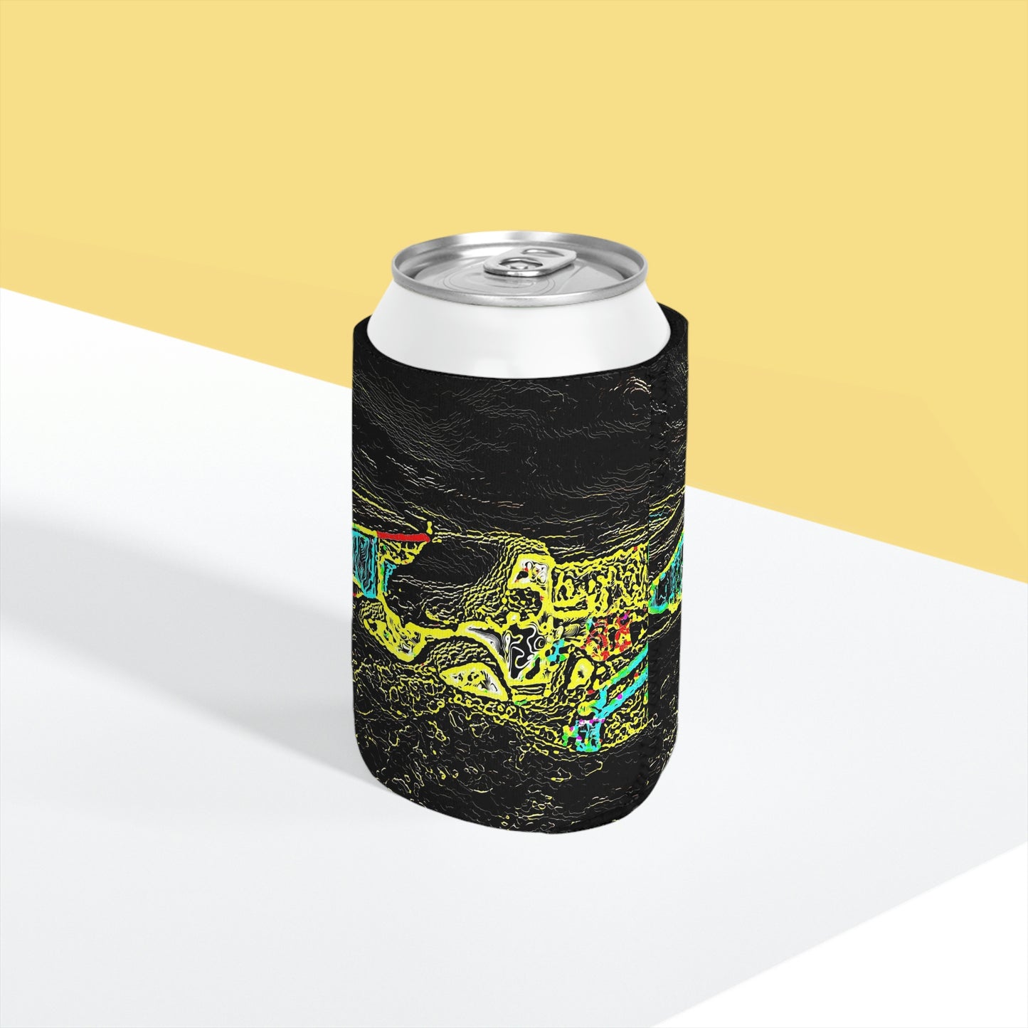 Can Cooler Sleeve ... "Snow Vehicle In Snow Storm At-Rest" ... Circa 12Mar23 ... Central Idaho ... 18-Hours Rendering Time: Original Works ...