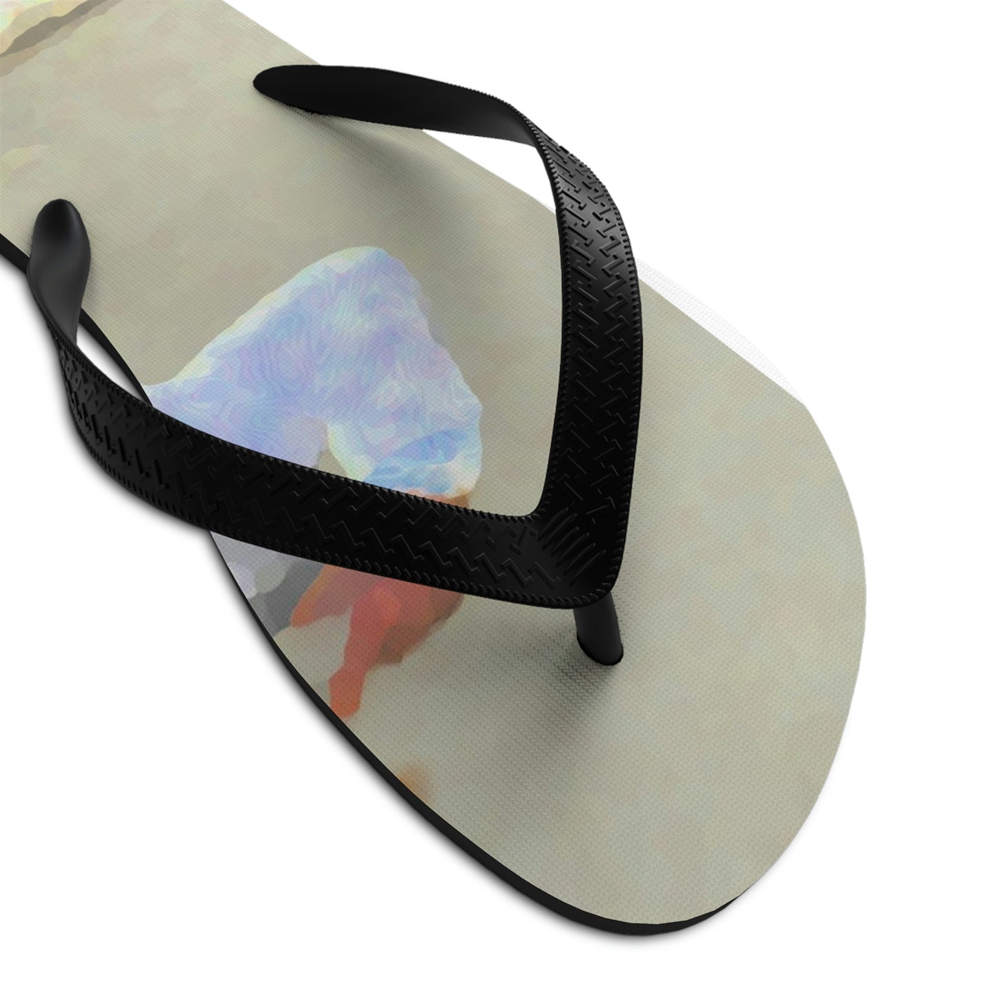 Unisex Flip-Flops ... "Here's To You Friends & Associates" ... Geting-Er-Done ... Idaho / Washington Border (Lewiston, ID - Clarkston, WA) ... Original Works: Rendering Time: 8 Hours ...