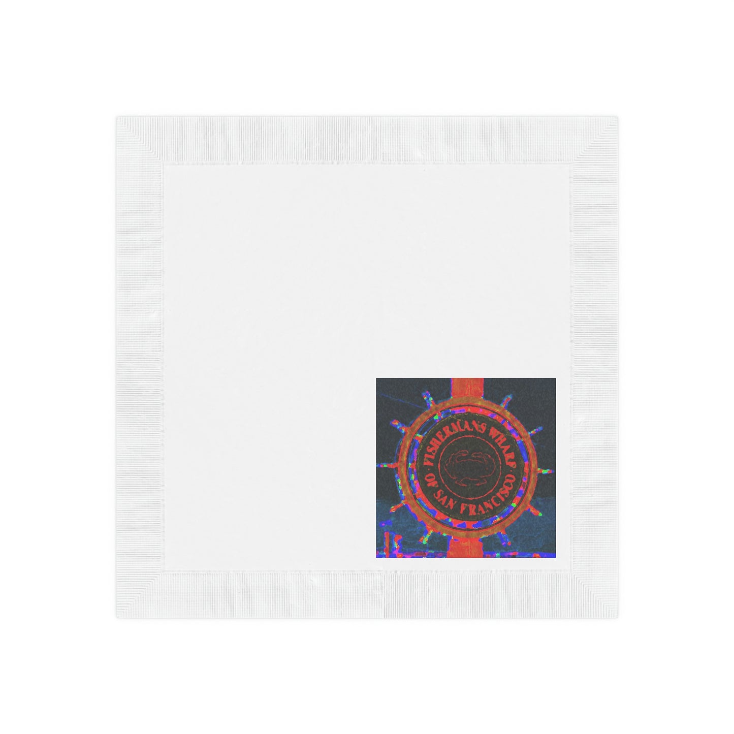 White Coined Napkins ... "No.9 Fishermen's Grotto - Fishermen's Wharf, SF, California" ... Family Archives: 1970's ... Original Works ...