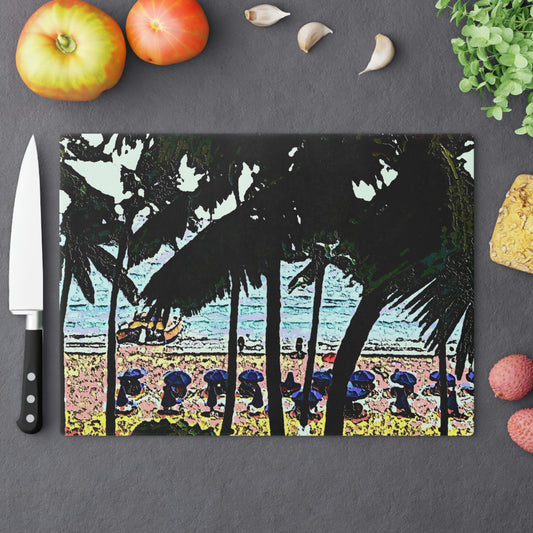 Cutting Board ... "A Beautiful Beach Amongst The Palms" ... The Outrigger Waikiki, Honolulu, Oahu ... Original Works ...