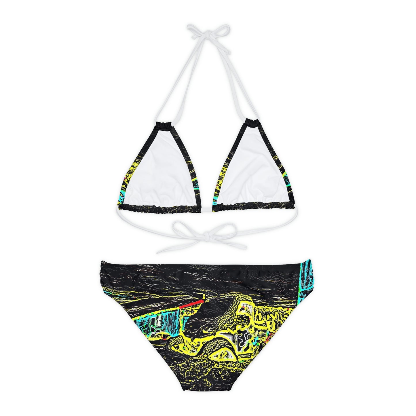 Strappy Bikini Set (AOP) ... "Snow Vehicle In Snow Storm At-Rest" ... Circa 12Mar23 ... Central Idaho ... 18-Hours Rendering Time: Original Works ...