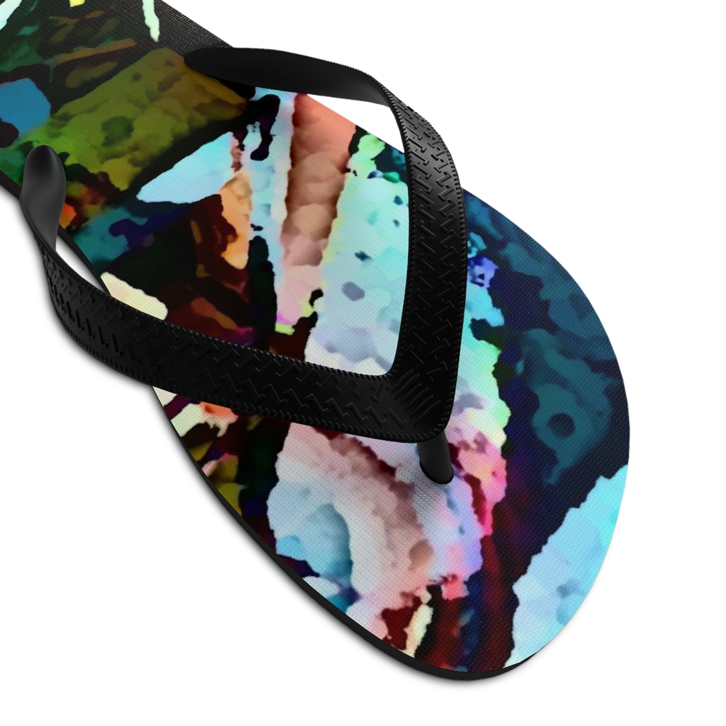 Unisex Flip-Flops ... "Seattle's World Fair" ... Below Space Needle 'Looking Up' ... On A Very Rainy Morning (Father's Family Photo). ... Original ...
