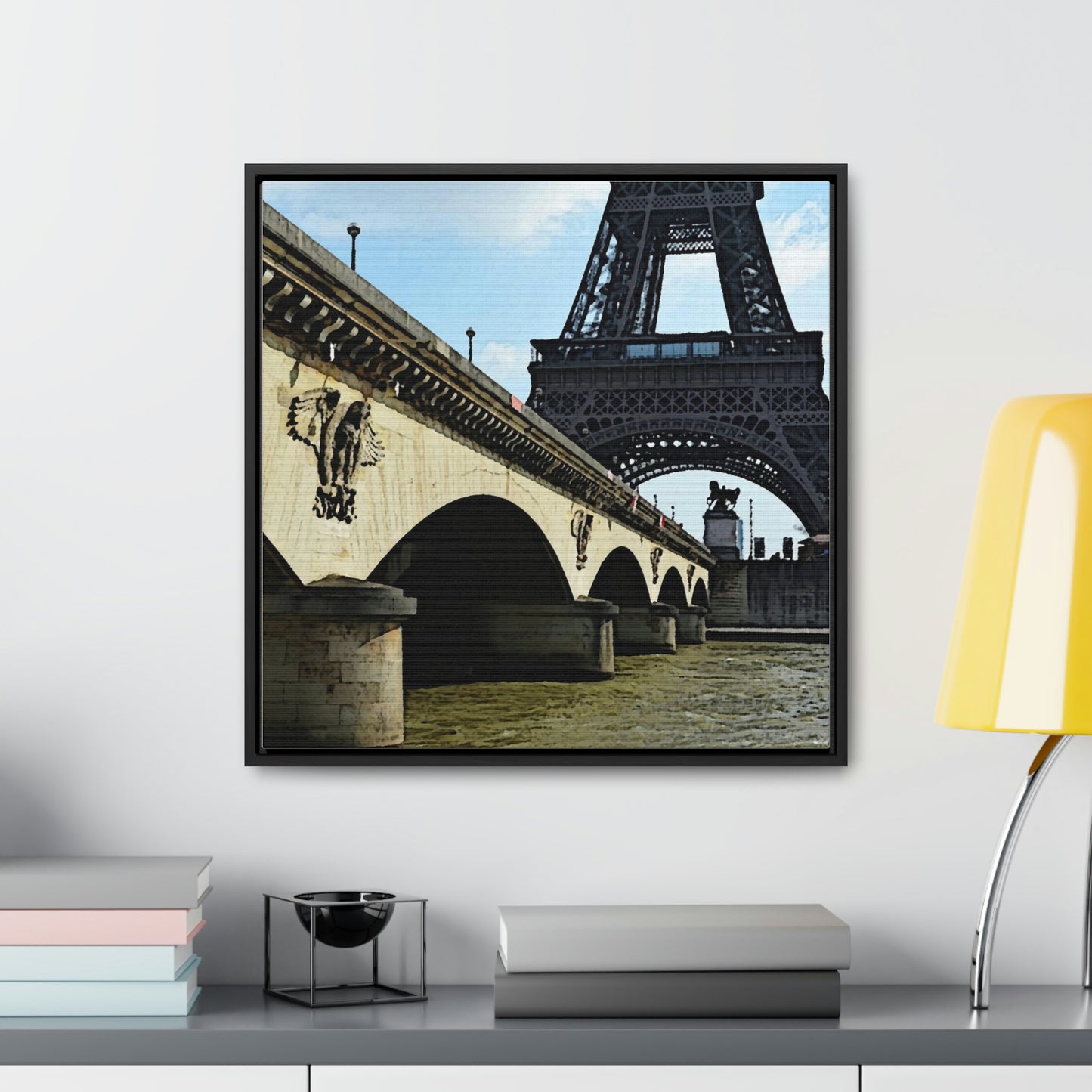 Gallery Canvas Wraps, Square Frame ...  Le Tour D'Eiffel ..."Along The Water" ... Barbara Joan Bonnell-Holt ... Le Voyage De Paris: 1972 ... Original Works ...
