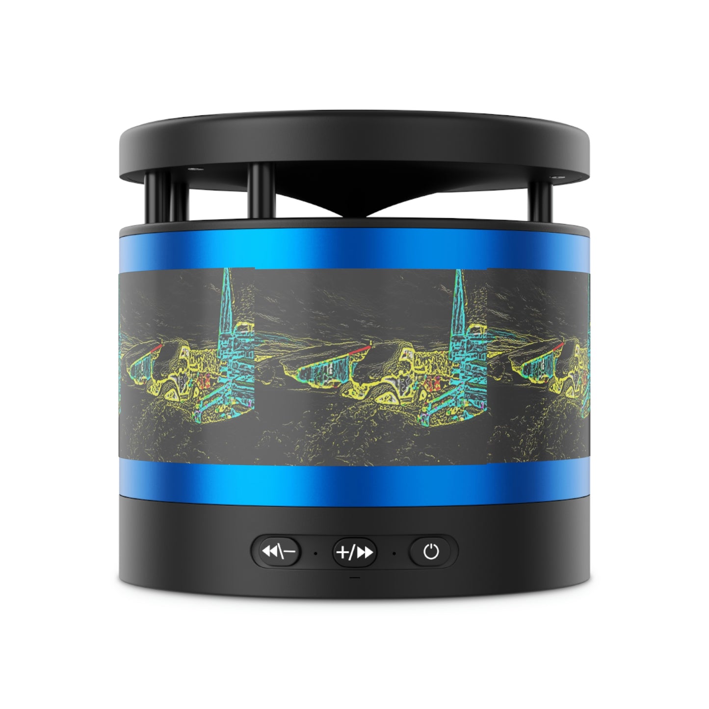 Metal Bluetooth Speaker and Wireless Charging Pad ... "Snow Vehicle In Snow Storm At-Rest" ... Circa 12Mar23 ... Central Idaho ... 18-Hours Rendering Time: Original Works ...