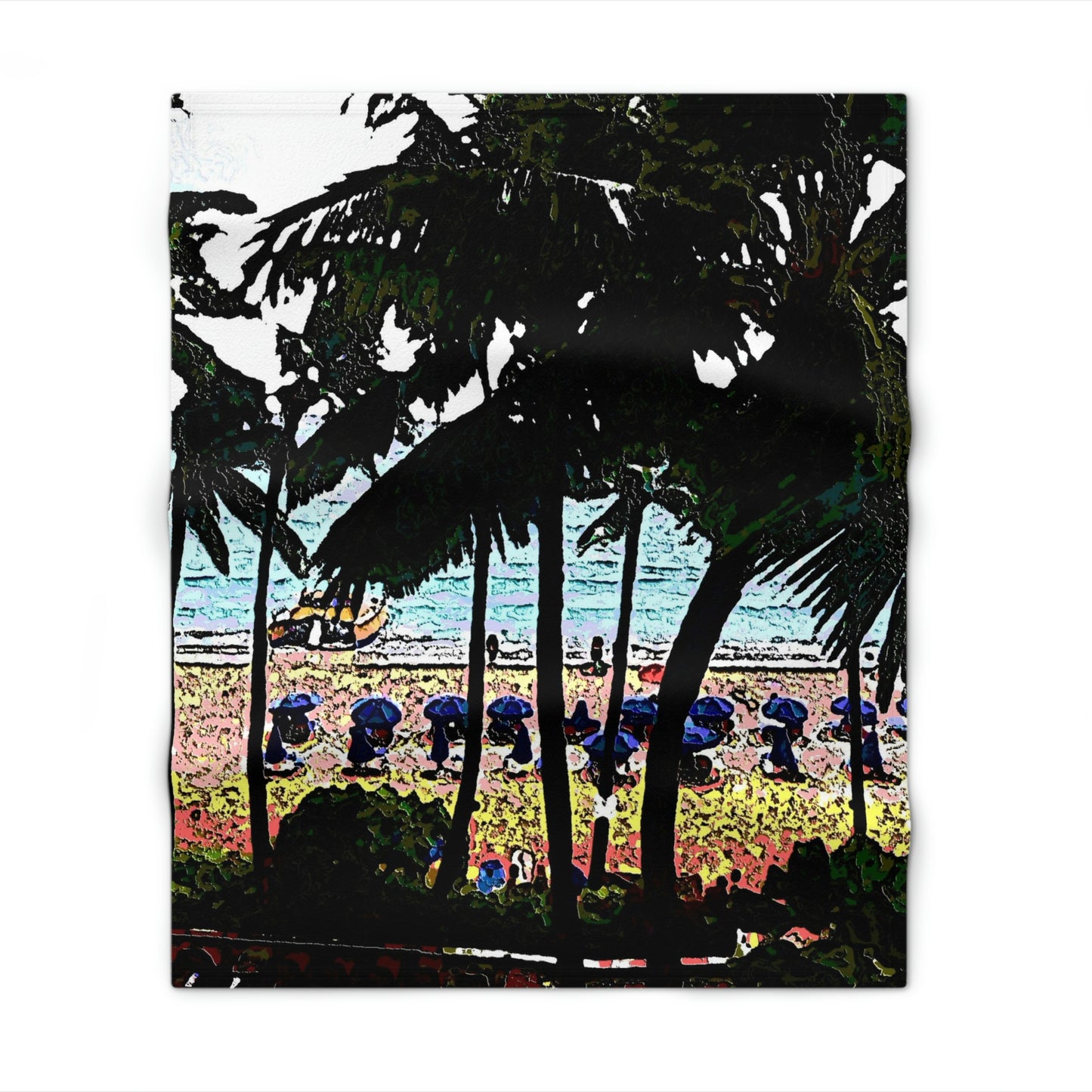 Throw Blanket ... "A Beautiful Beach Amongst The Palms" ... The Outrigger Waikiki, Honolulu, Oahu ... Original Works ...