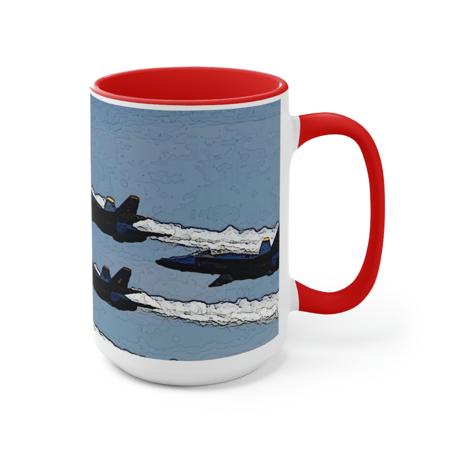 Two-Tone Coffee Mugs, 15oz ... Seattle Seafair ..."Blue Angels Run Over Lake Washington" ... Circa Mid 1980's ... Dr FJ Holt ... Original Works ...