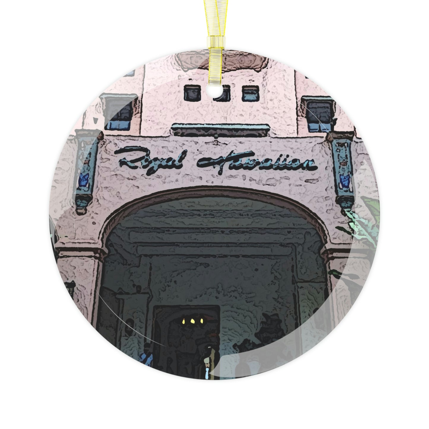 Glass Ornament ... "La Grande Entree" At: 'The Pink Palace' ... The Royal Hawai'ian ... Honolulu, HI ... '27Oct2014' ... Original Works ...