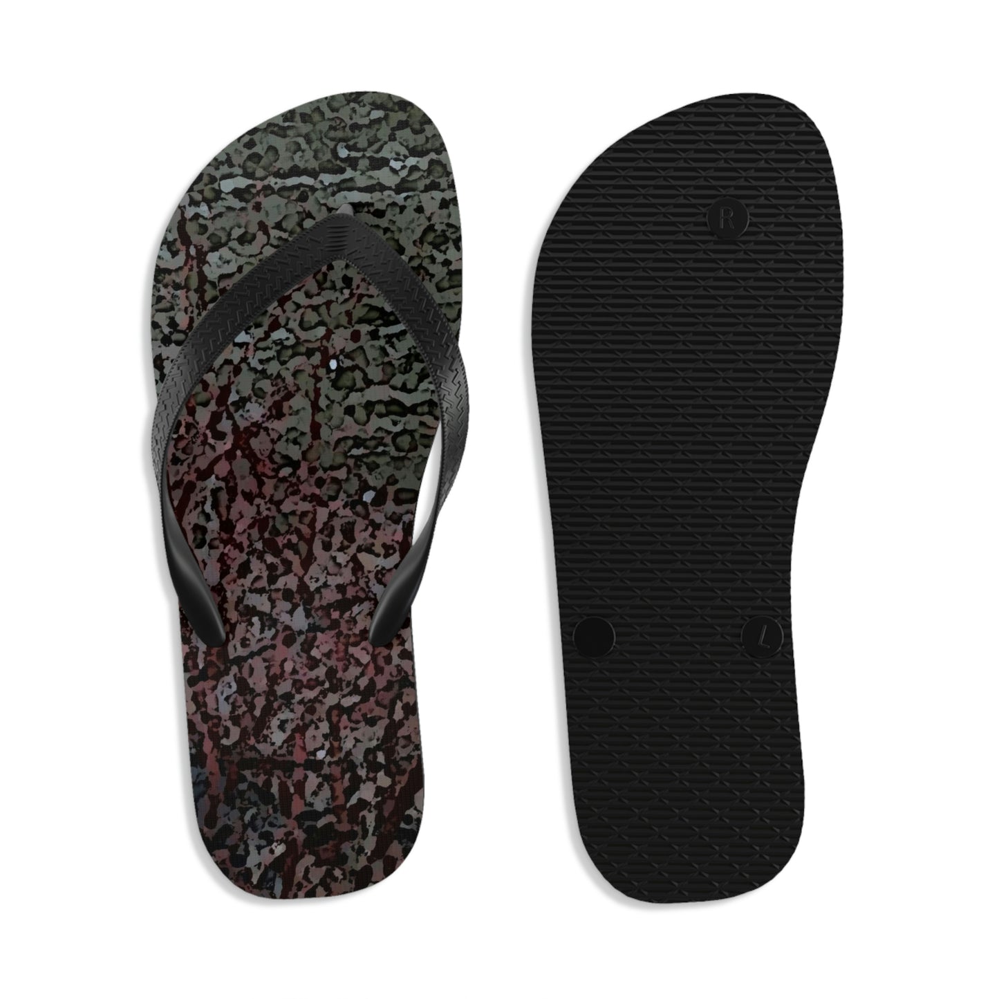 Unisex Flip-Flops .. "A River Runs Through It" ... Red-Osier-Dogwood (Cornus Stonlifera 'Rubra') .. Original Works ... Central Idaho ...